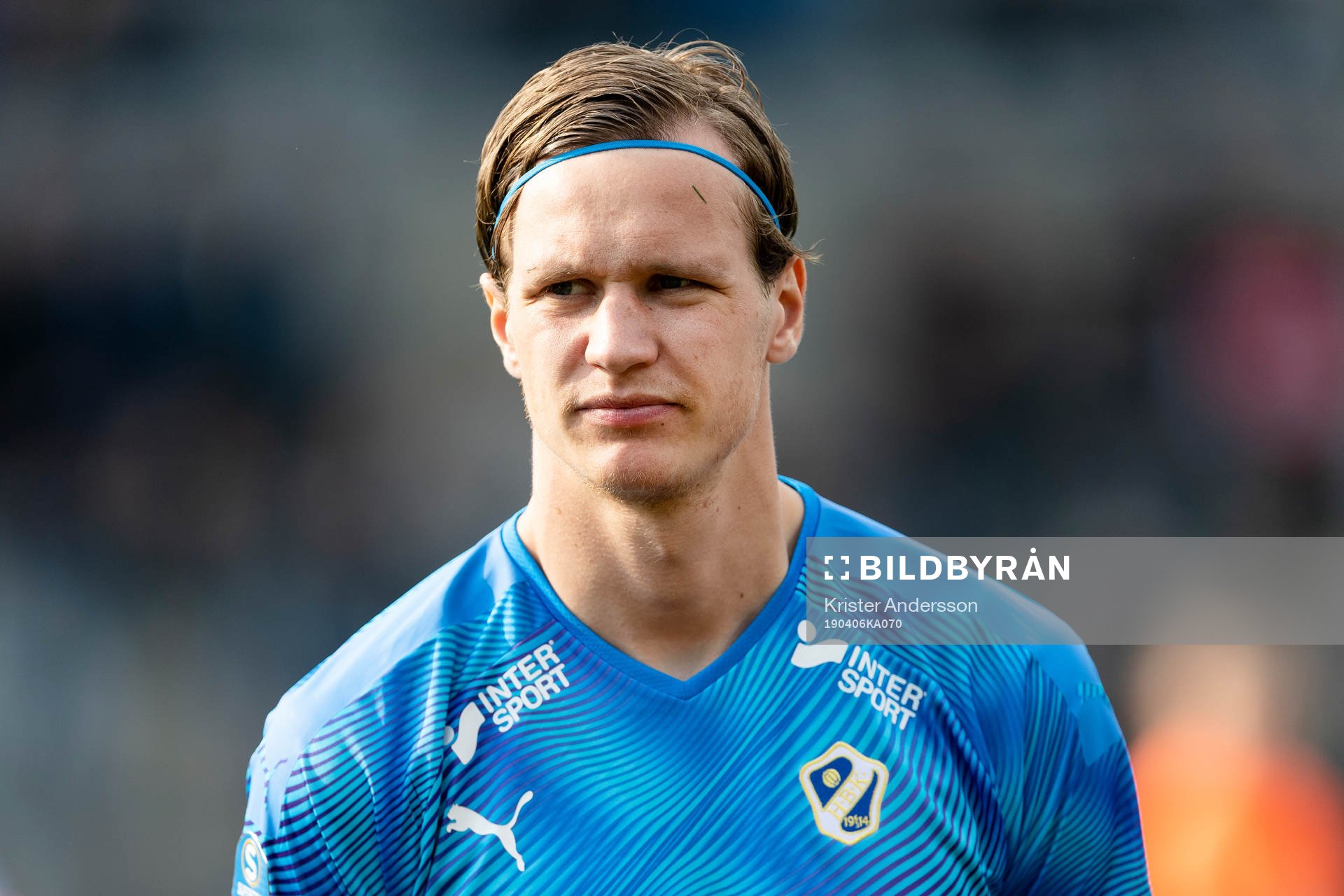 Halmstads Alexander Berntsson före fotbollsmatchen i