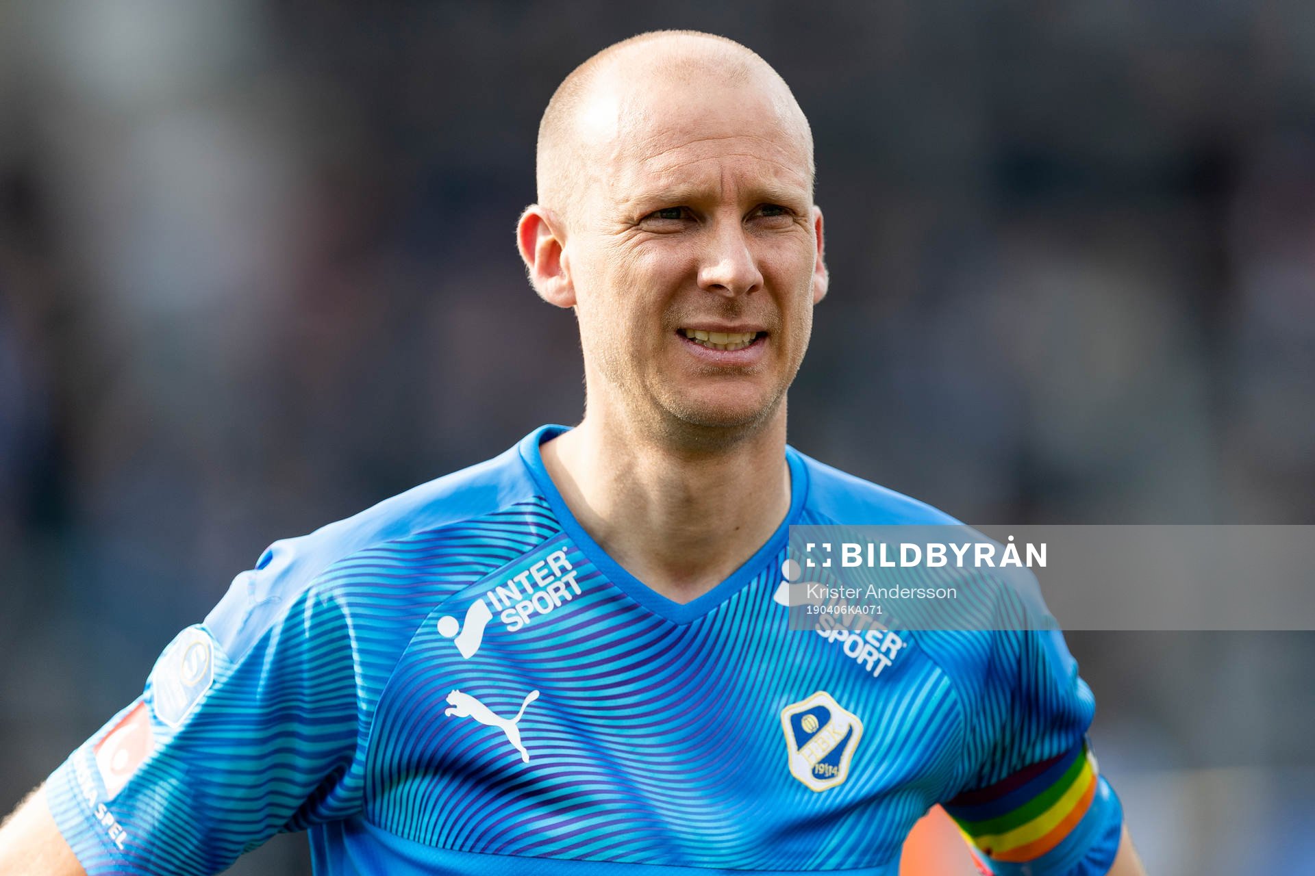 Halmstads Andreas Johansson före fotbollsmatchen i