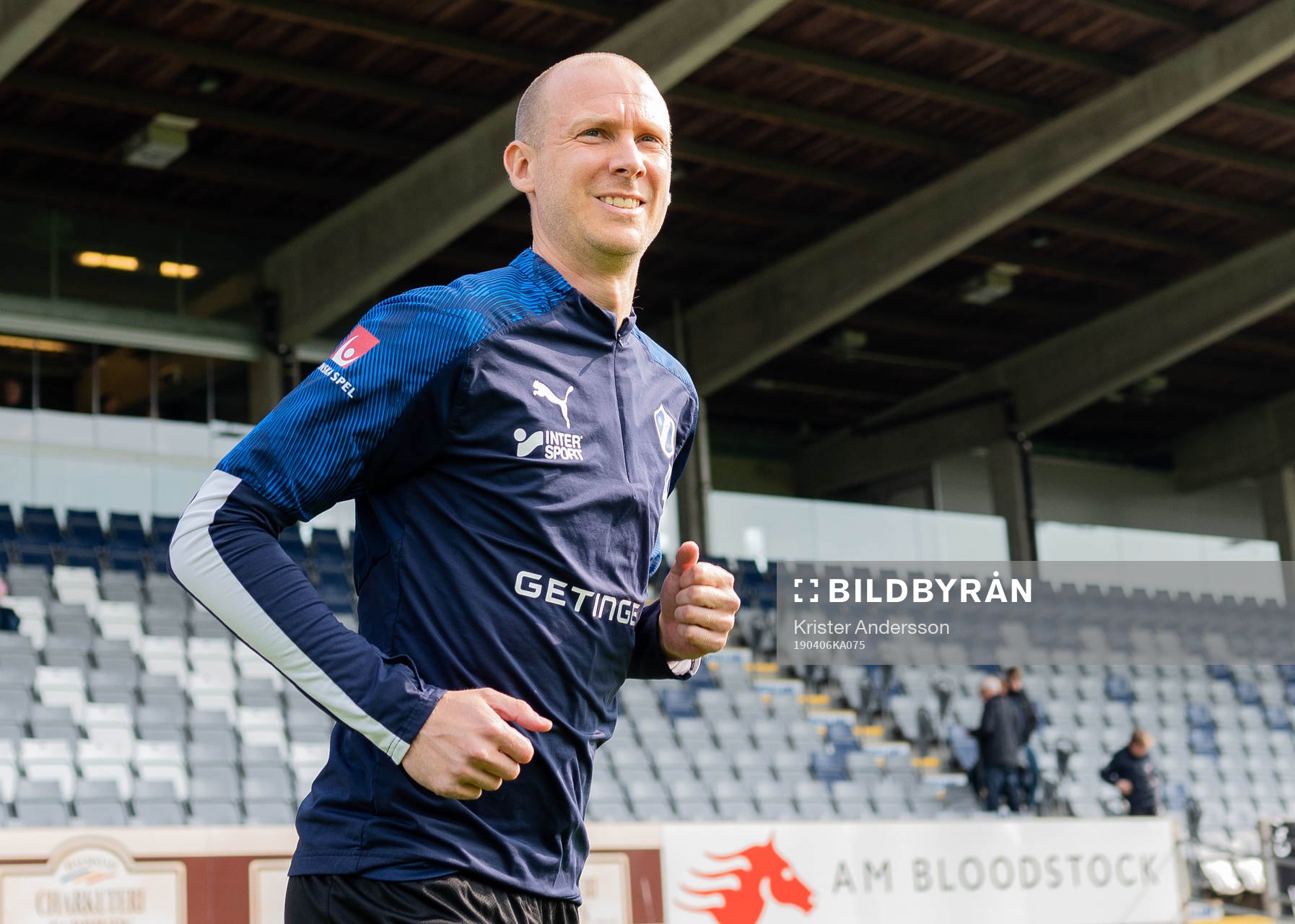 Halmstads Andreas Johansson före fotbollsmatchen i