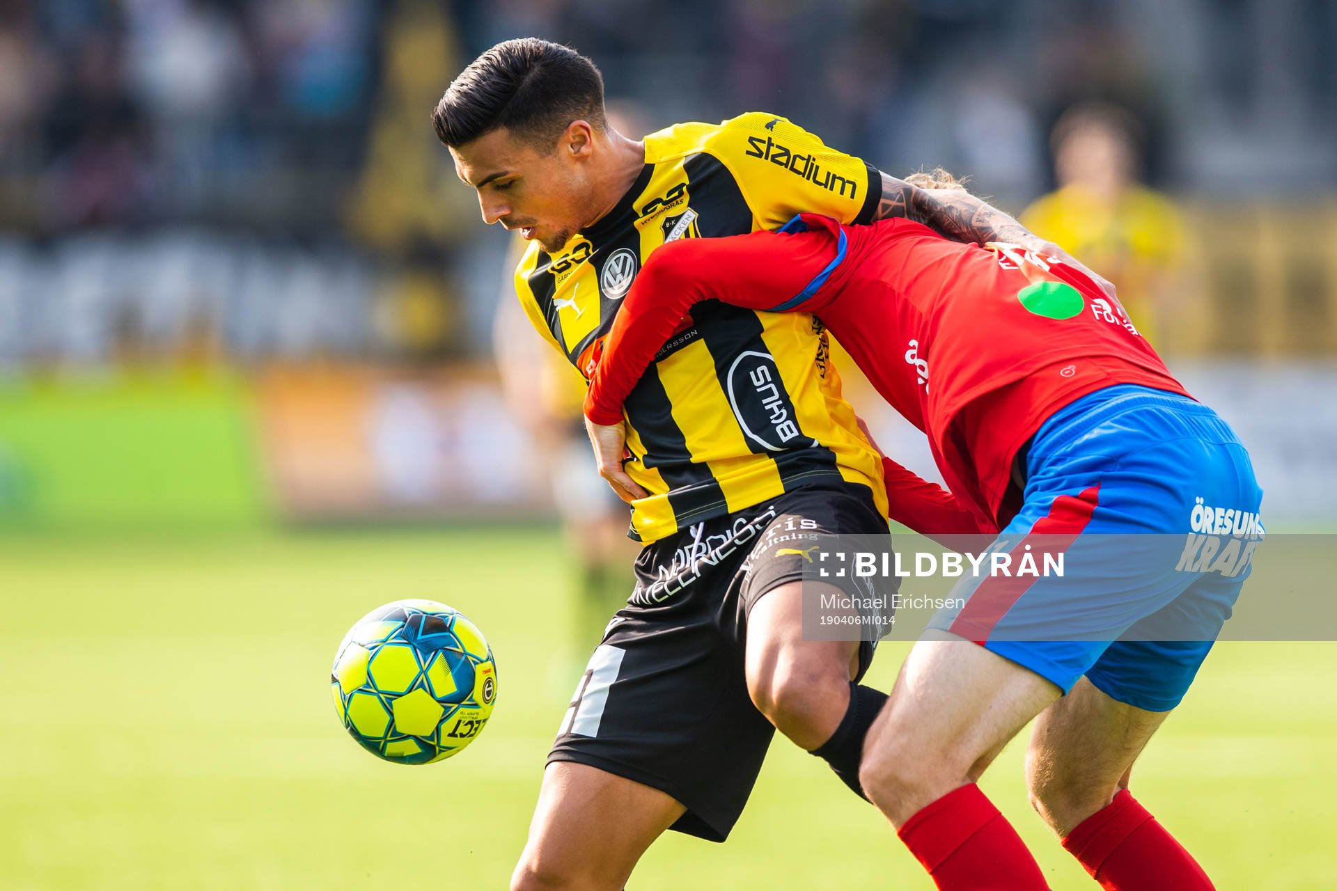 Häckens Ahmed Yasin och Helsingborgs Adam Eriksson