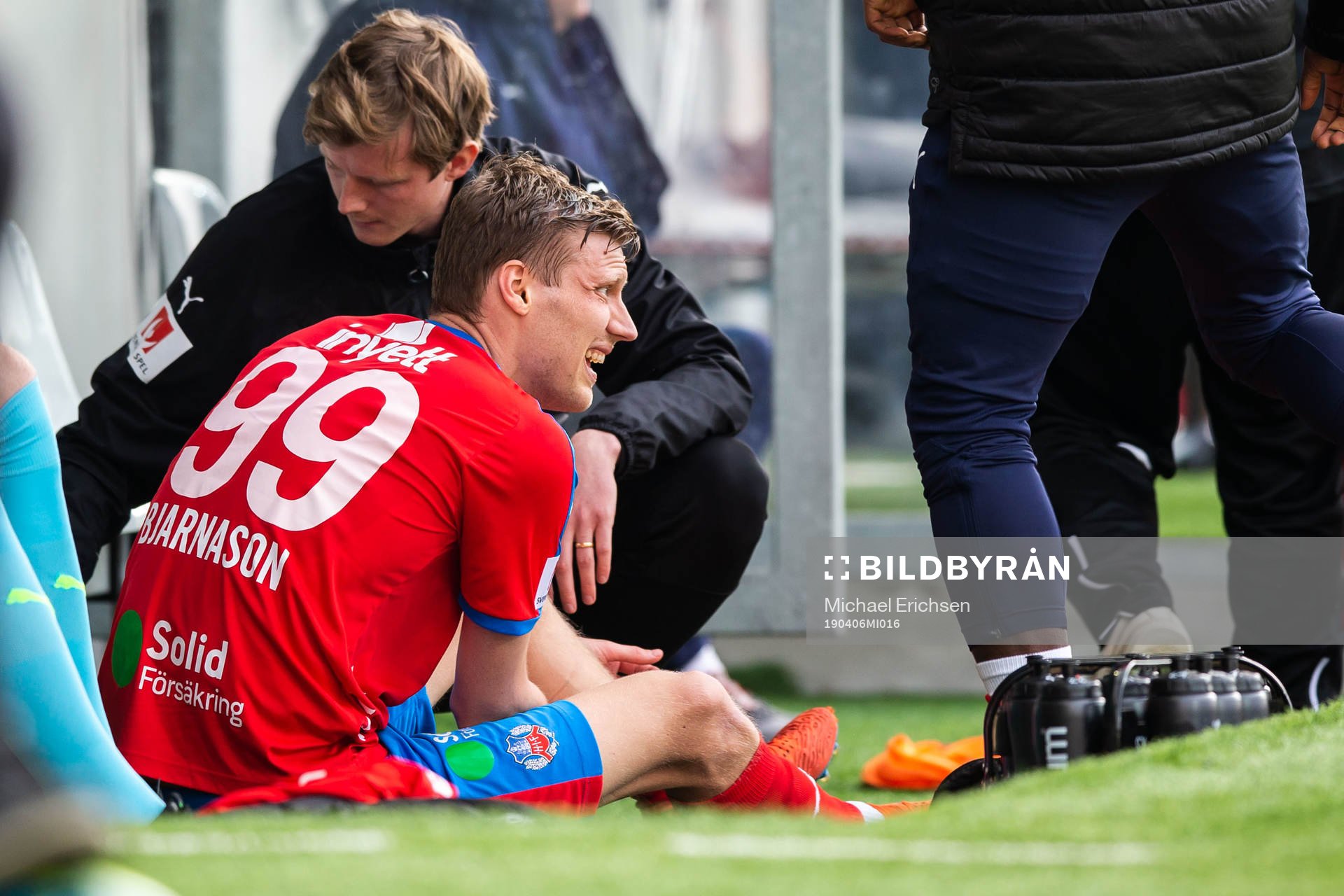 Helsingborgs Andri Bjarnason har ont