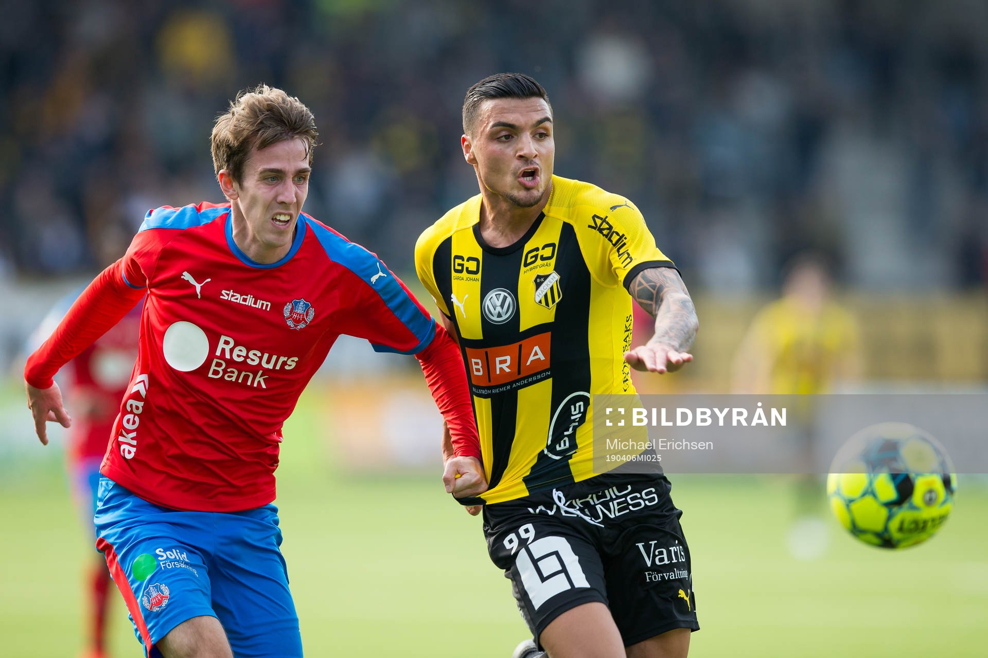 Helsingborgs Adam Eriksson och Häckens Ahmed Yasin