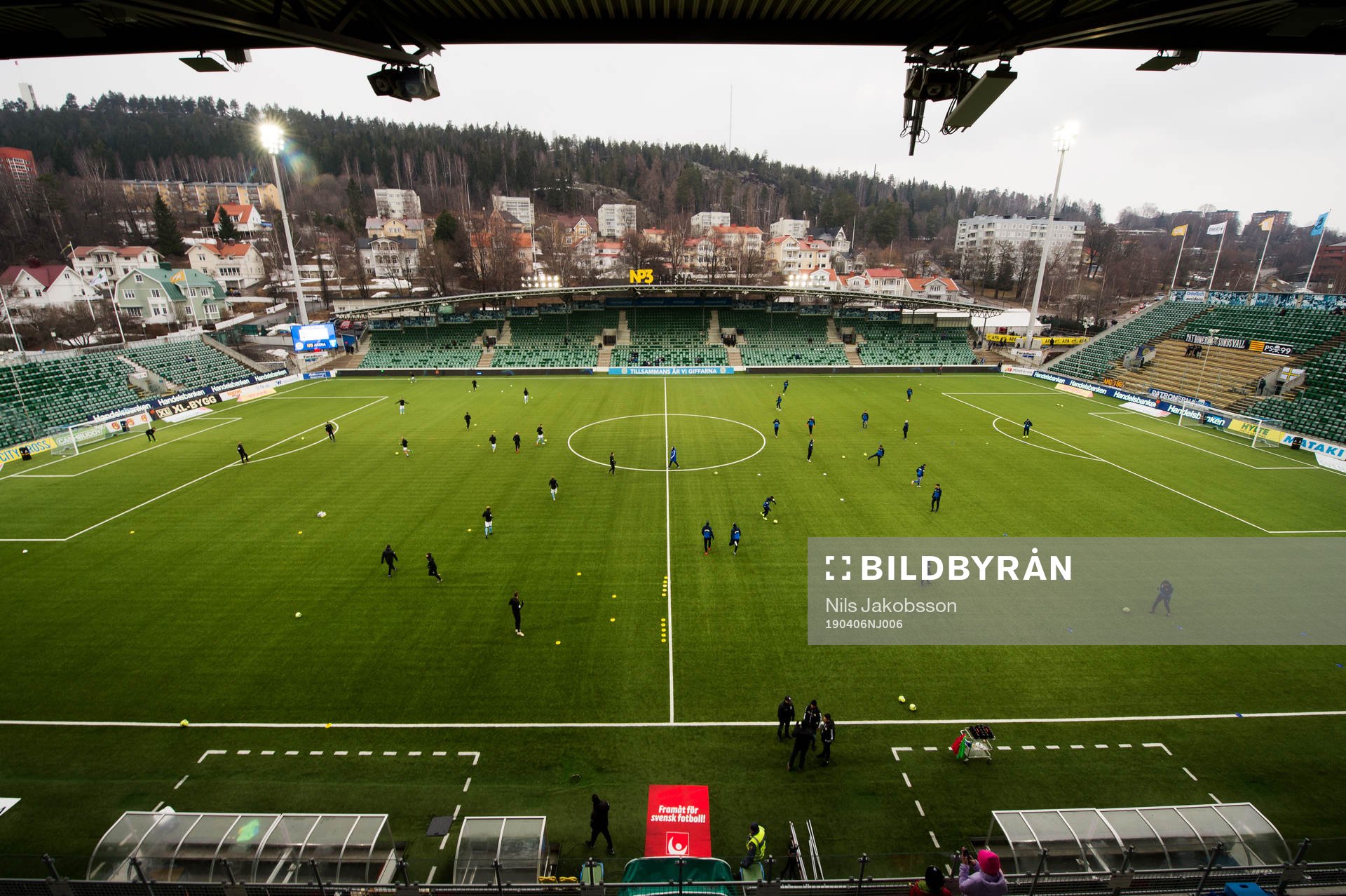 Översikt på NP3 arena innan fotbollsmatchen i Allsvenskan