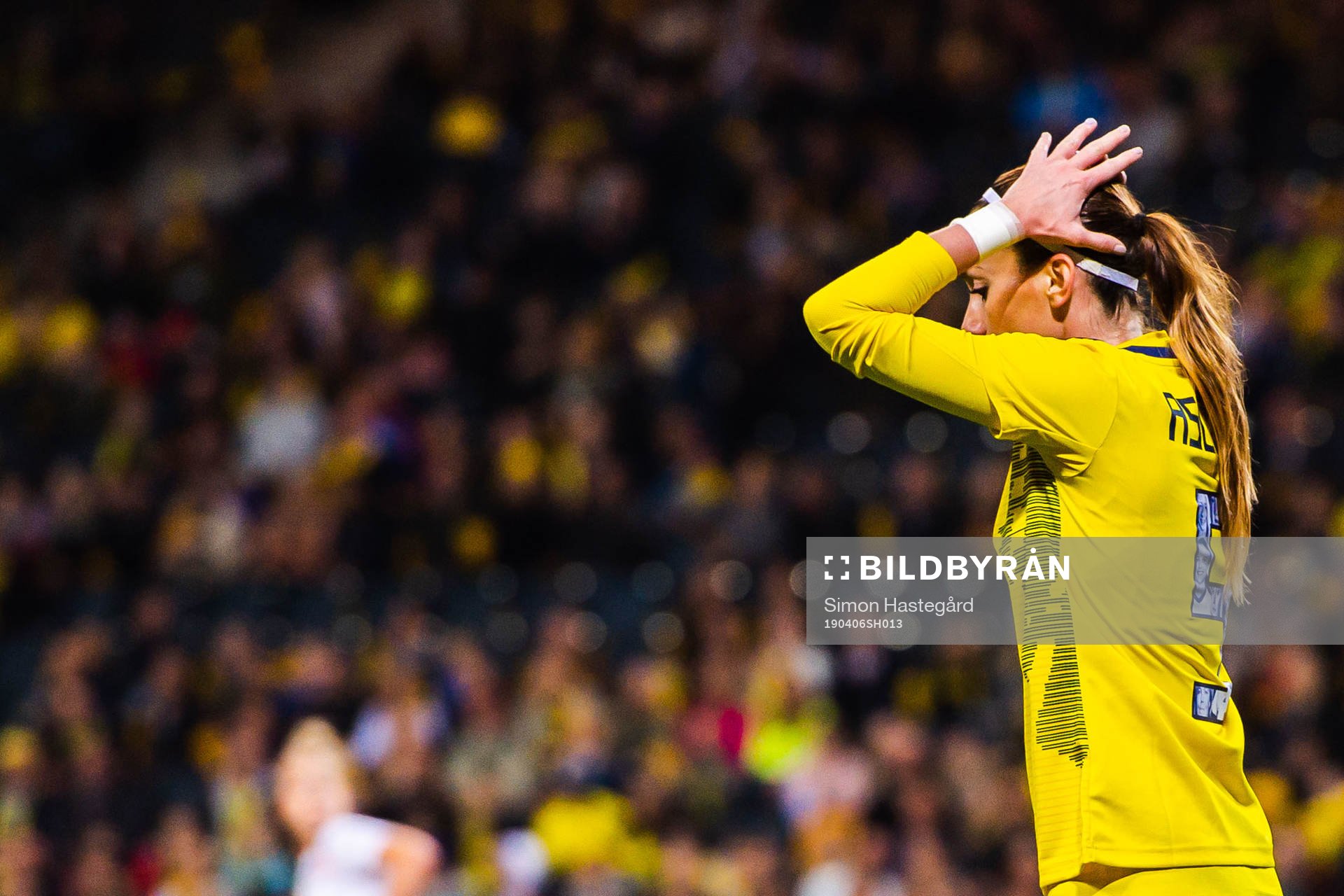 Kosovare Asllani of Sweden looks dejected