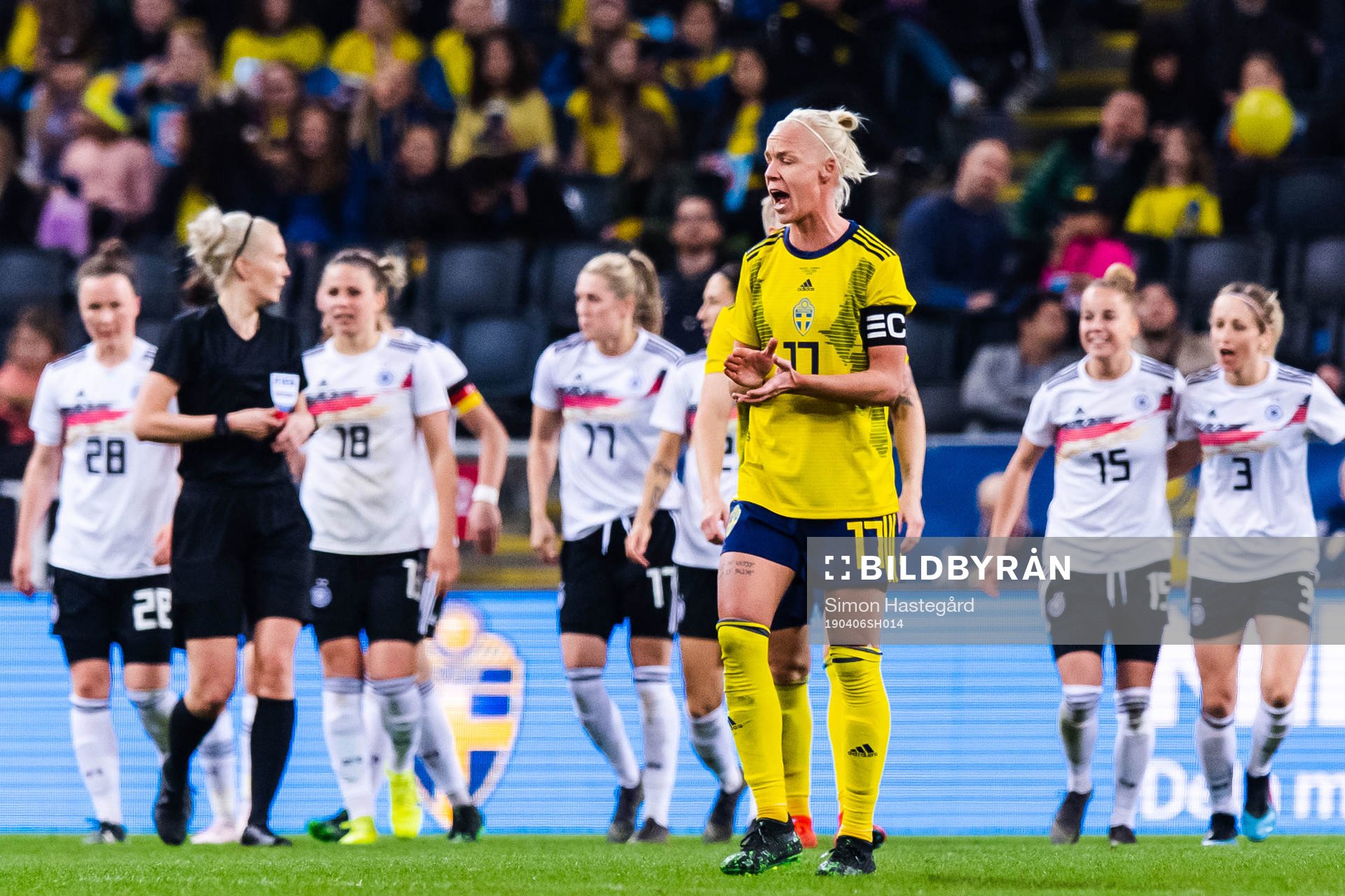 Caroline Seger of Sweden looks dejected