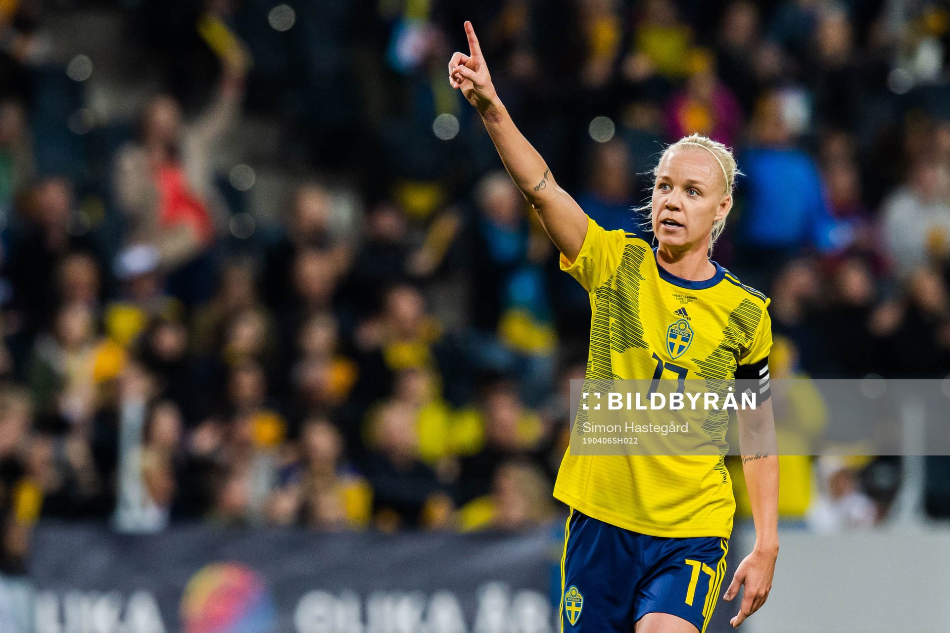 Caroline Seger of Sweden celebrates