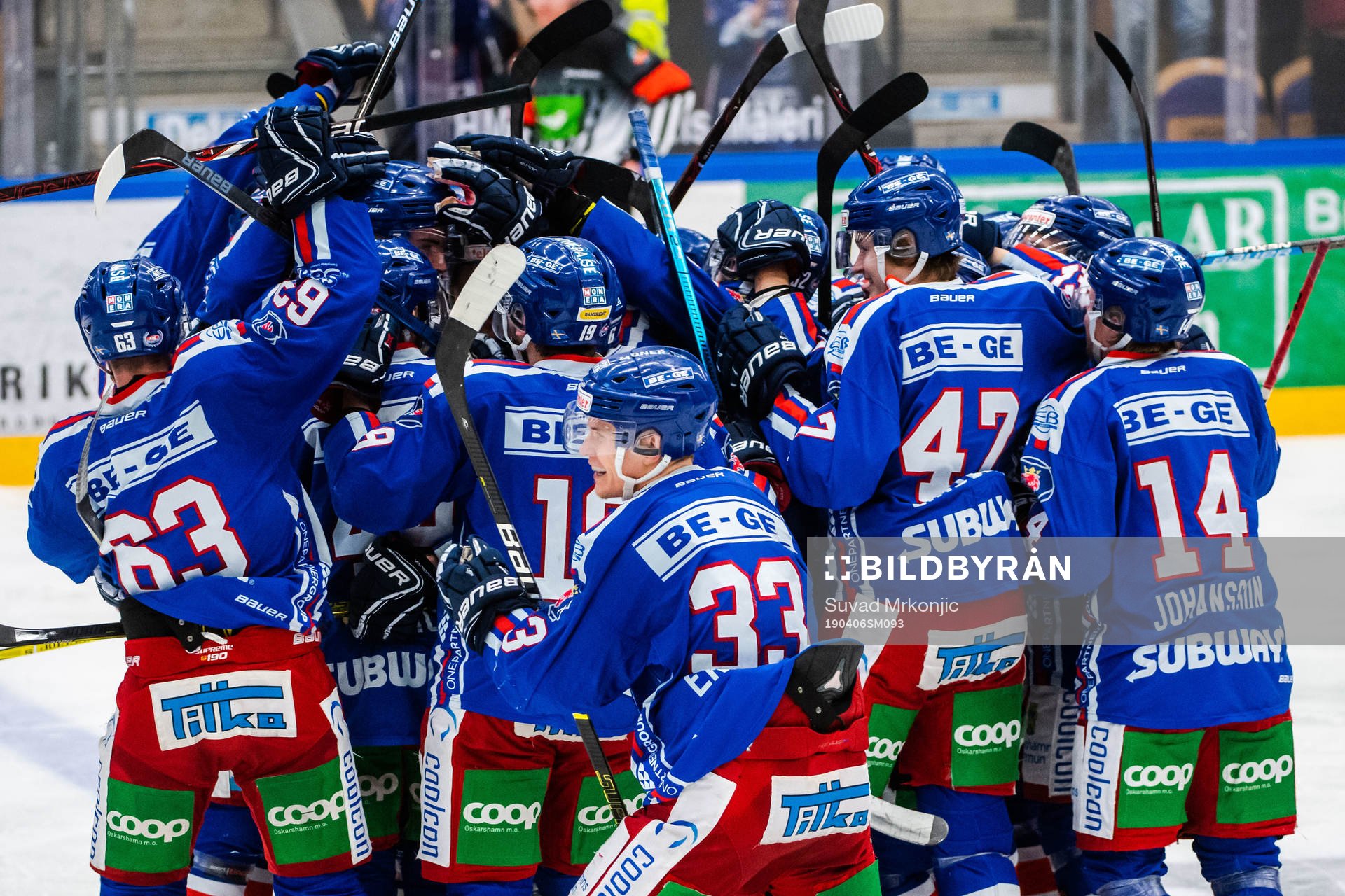 Oskarshamns spelare jublar