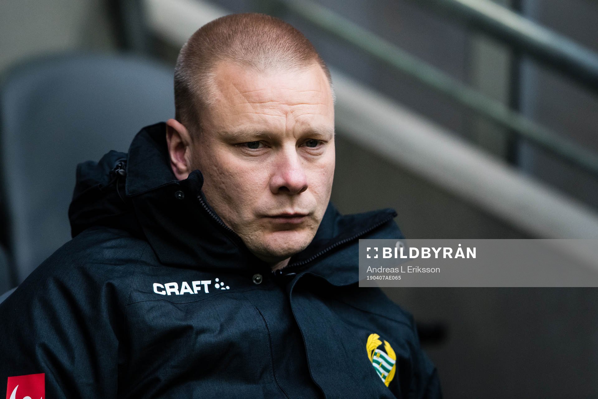 Hammarbys tränare Stefan Billborn innan fotbollsmatchen i