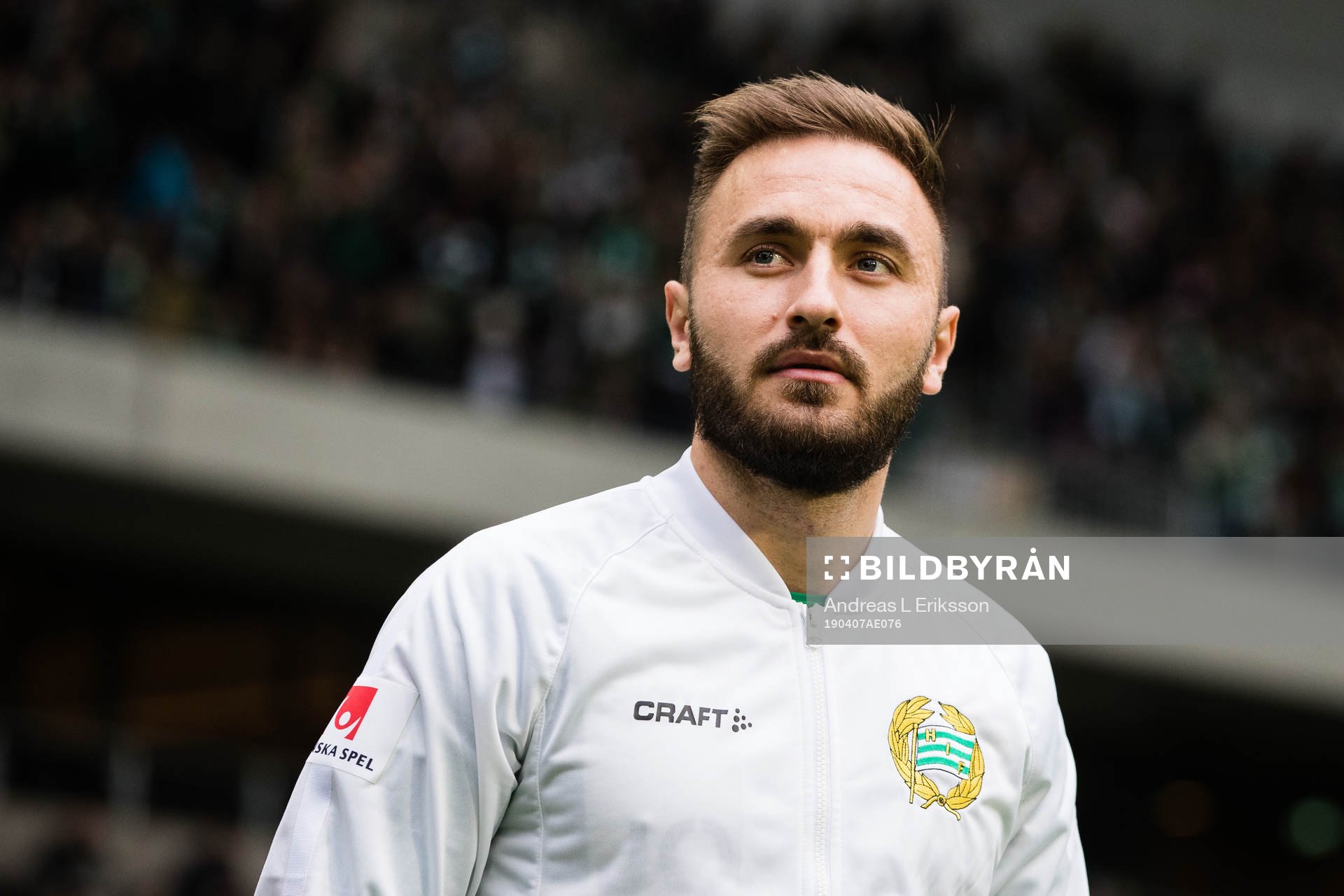 Hammarbys Muamer Tankovic innan fotbollsmatchen i