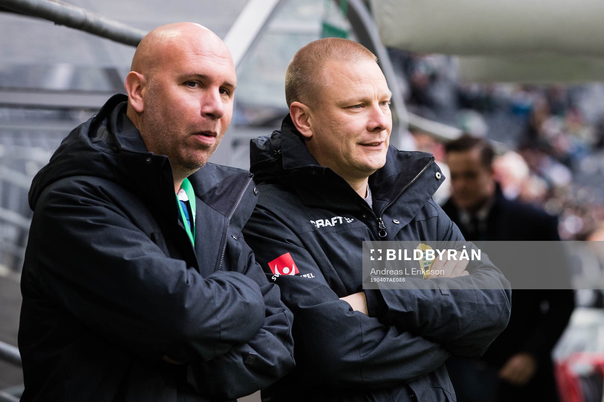 Hammarbys chefsscout Mikael Hjelmberg och tränare Stefan