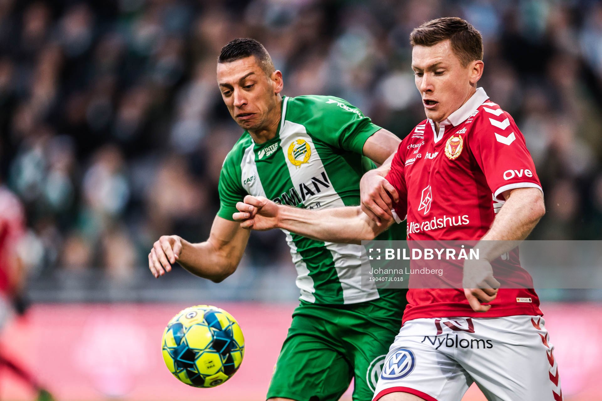 Hammarbys Nikola Djurdjic och Kalmars Victor Agardius