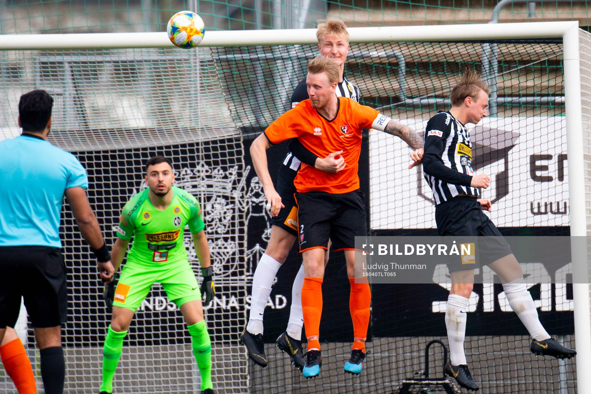 Landskronas Viktor Wihlstrand och målvakt Amr Kaddoura