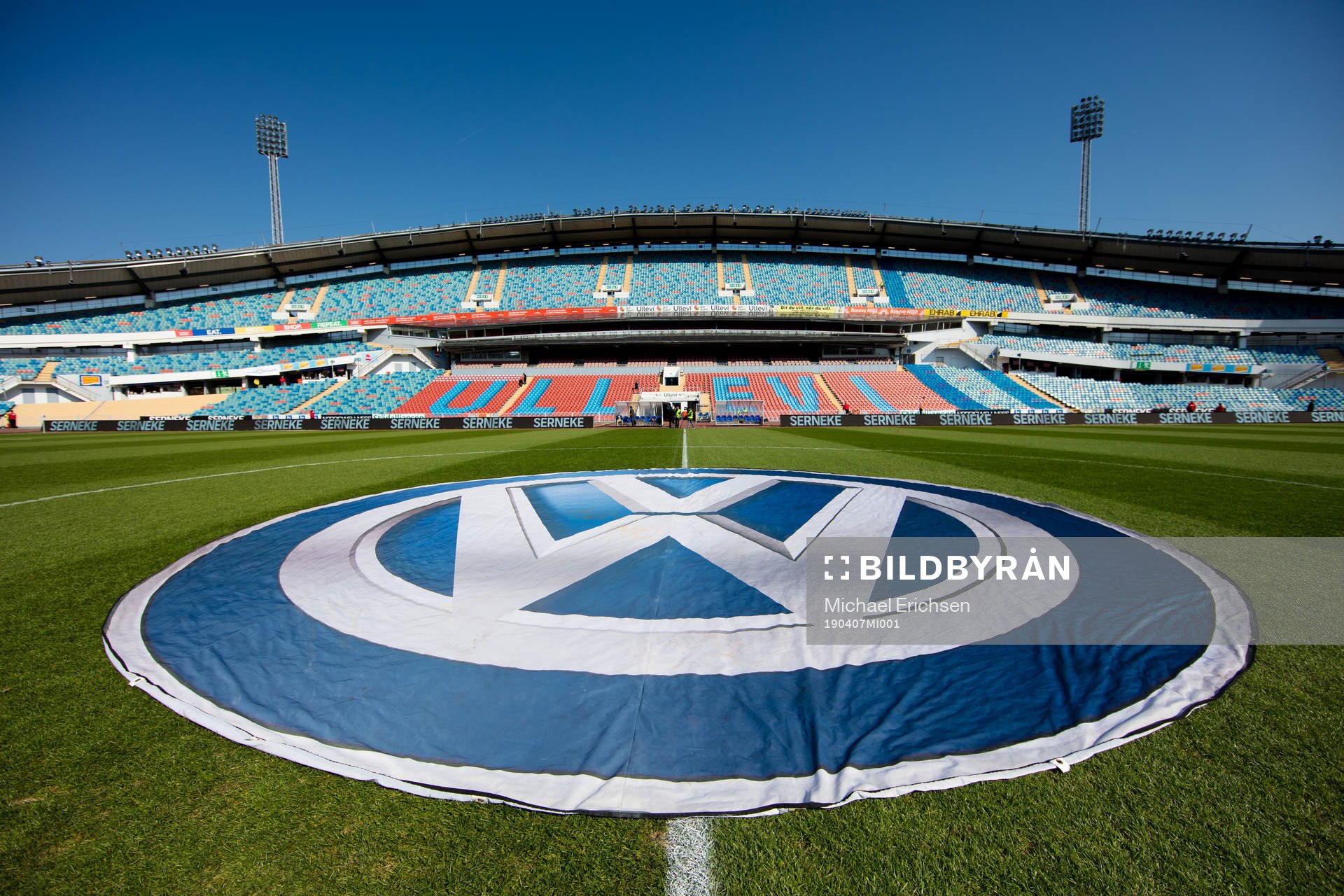 Ullevi interiört innan fotbollsmatchen i allsvenskan