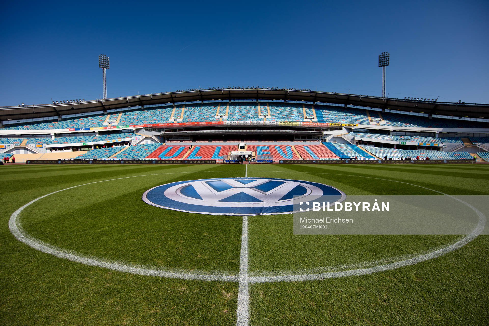 Ullevi interiört innan fotbollsmatchen i allsvenskan