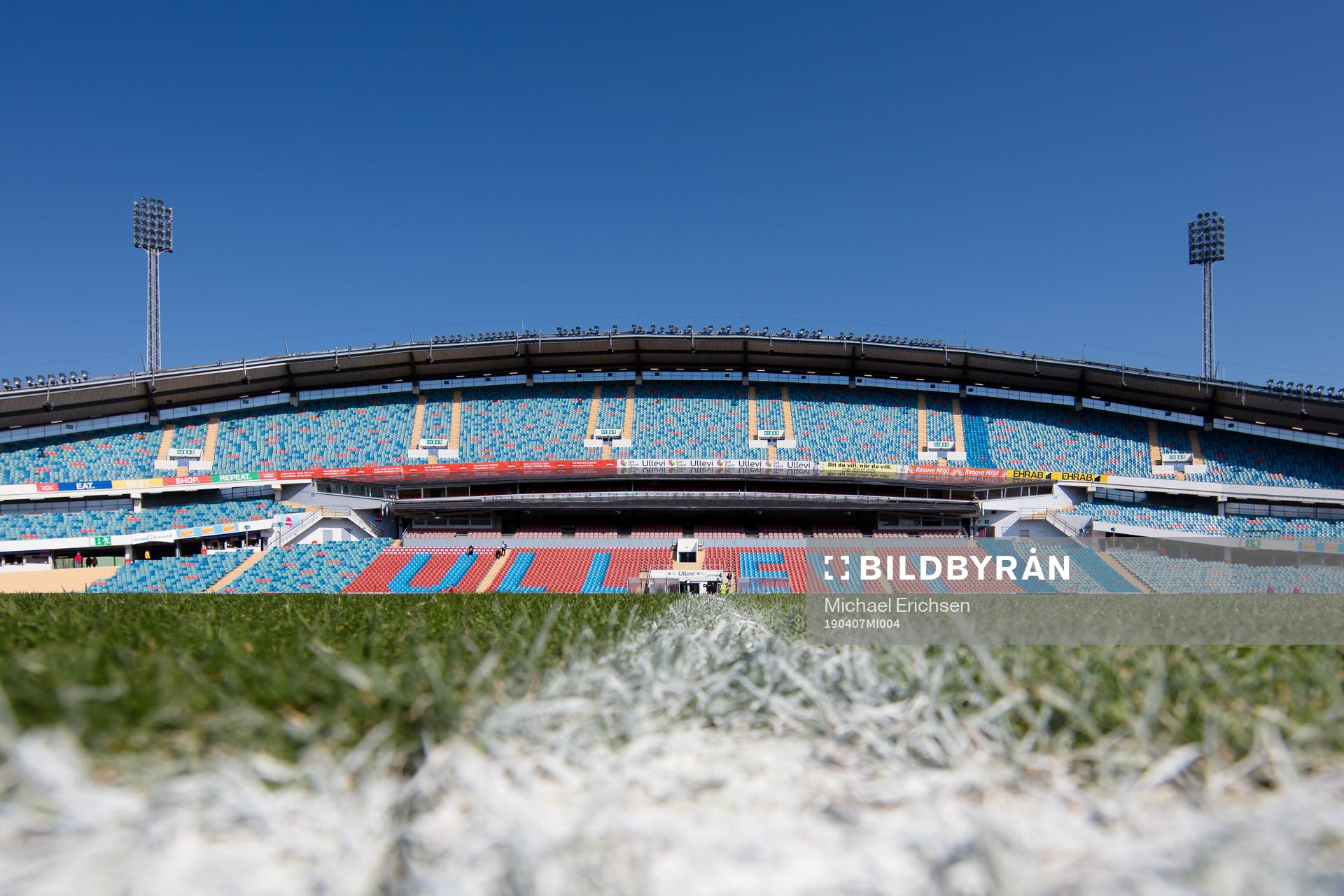Ullevi interiört innan fotbollsmatchen i allsvenskan