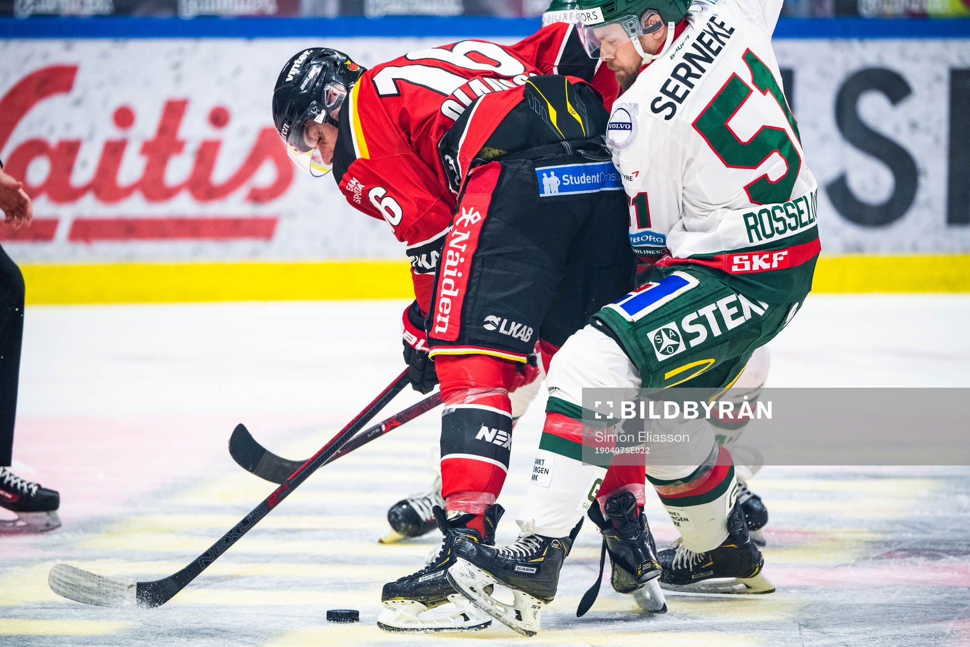 Luleås Niklas Olausson och Frölundas Mats Rosseli Olsen