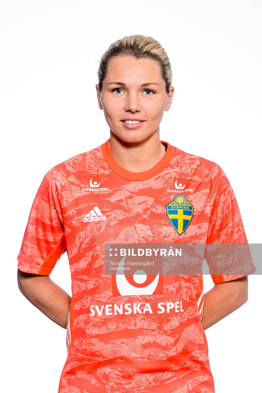 Goalkeeper Jennifer Falk of the Swedish women national