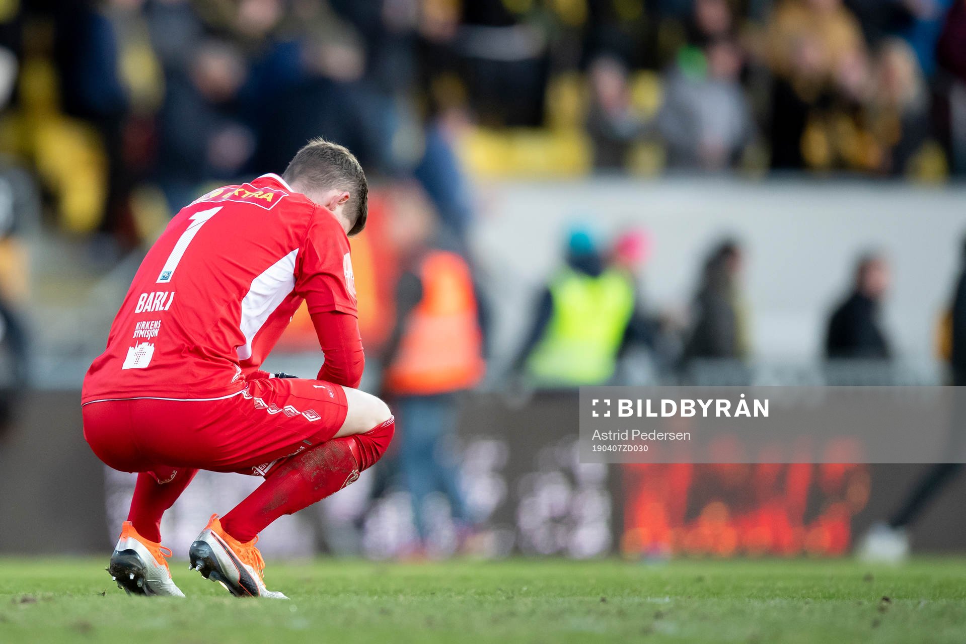 Goalkeeper Even Barli of Ranheim looks dejected