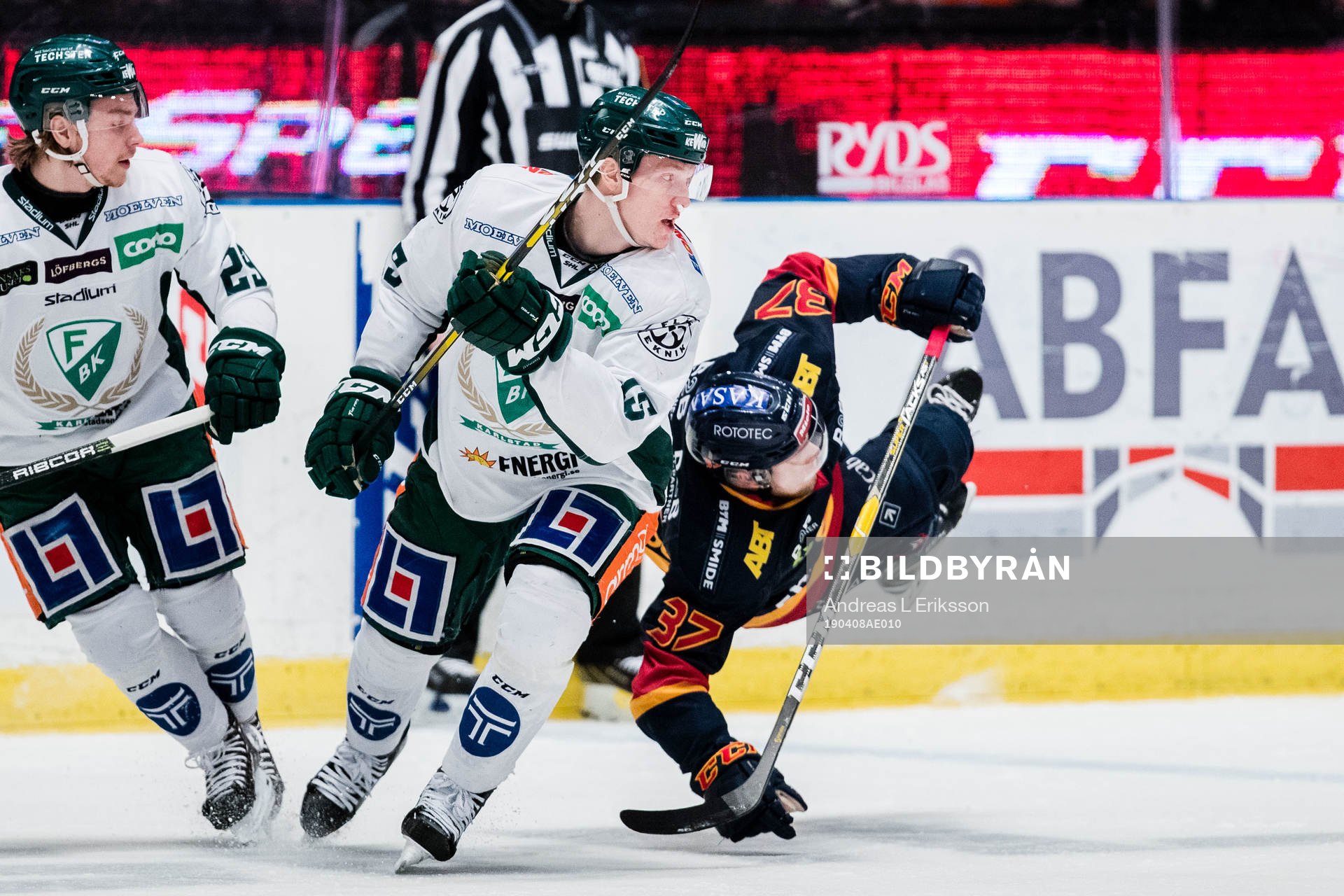 Färjestads Gustav Rydahl och Djurgårdens Jesper Pettersson