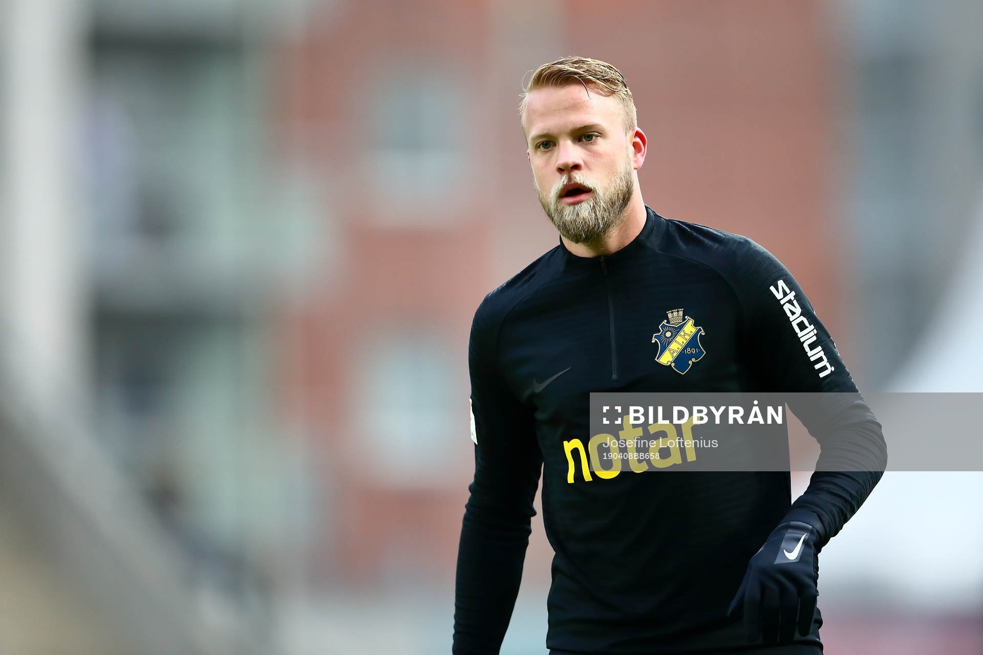 s Daniel Sundgren innan fotbollsmatchen i Allsvenskan
