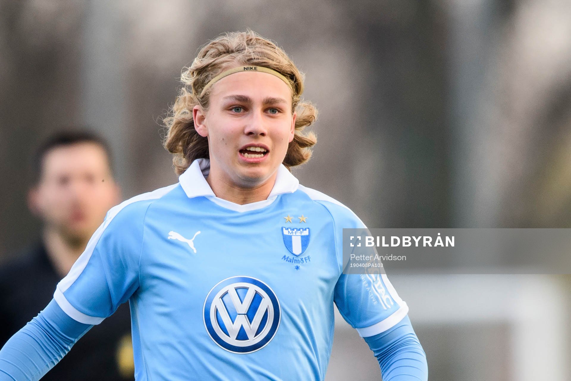 Malmö FFs Sebastian Nanasi under fotbollsmatchen i U21 Allsvenskan mellan Malmö FF och BK Häcken den 8 april 2019 i Malmö.