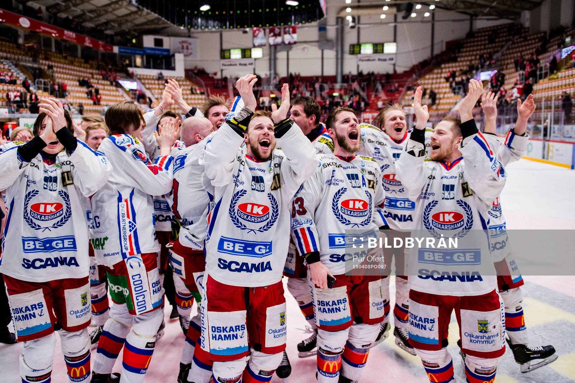 Oskarshamns spelare jublar