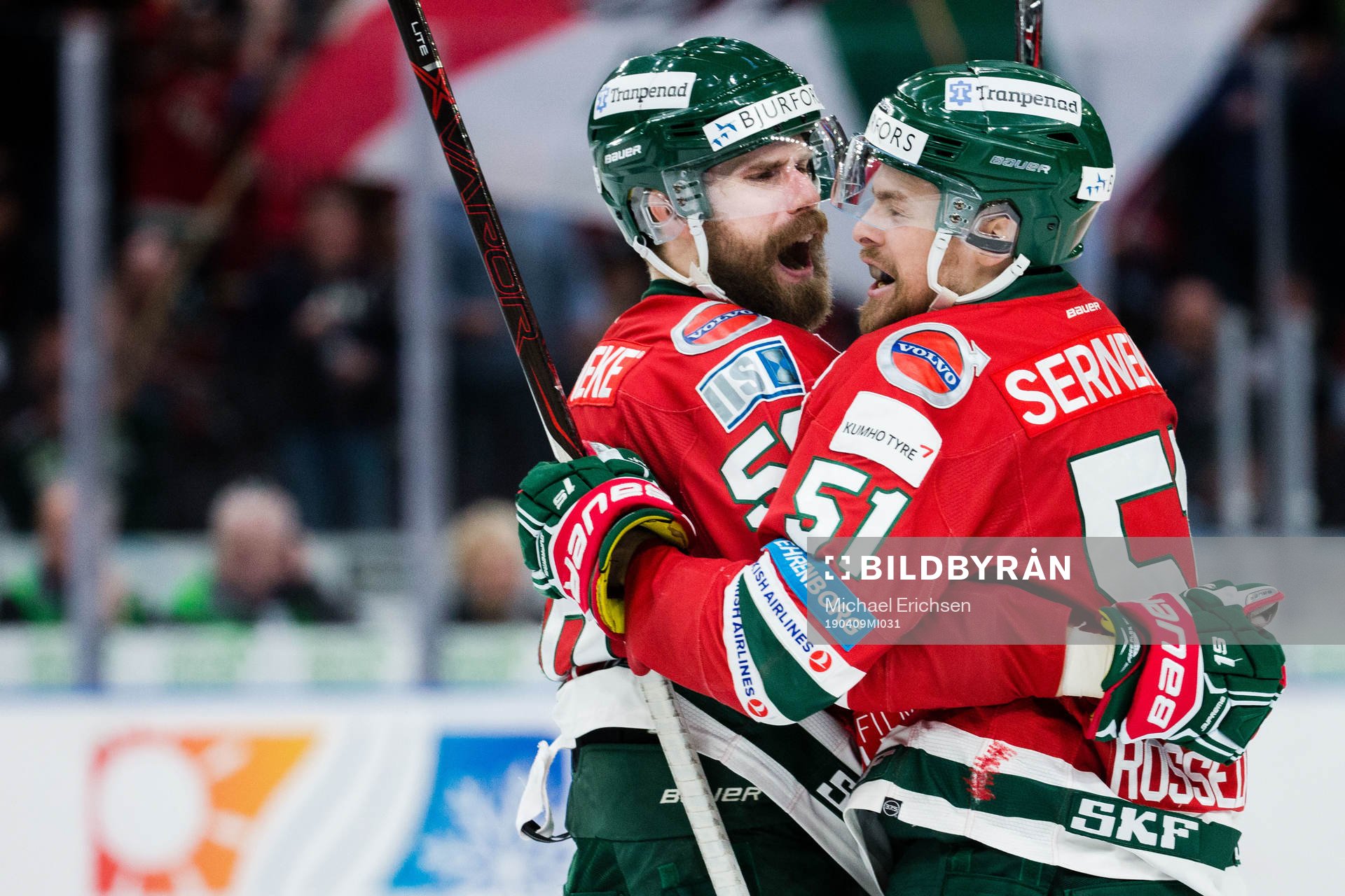 Frölundas Jonathan Sigalet och Mats Rosseli Olsen jublar