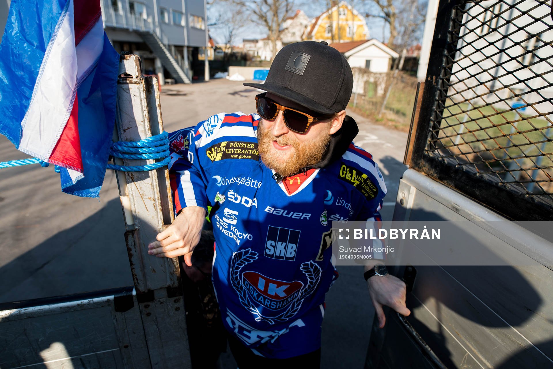 Oskarshamns Matias Sointu på väg till motagningen vid
