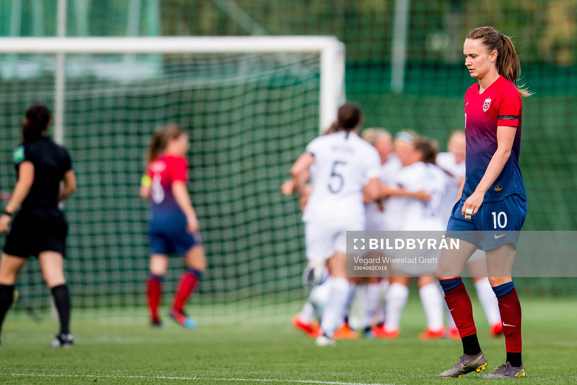 Caroline Graham Hansen of Norway looks dejected