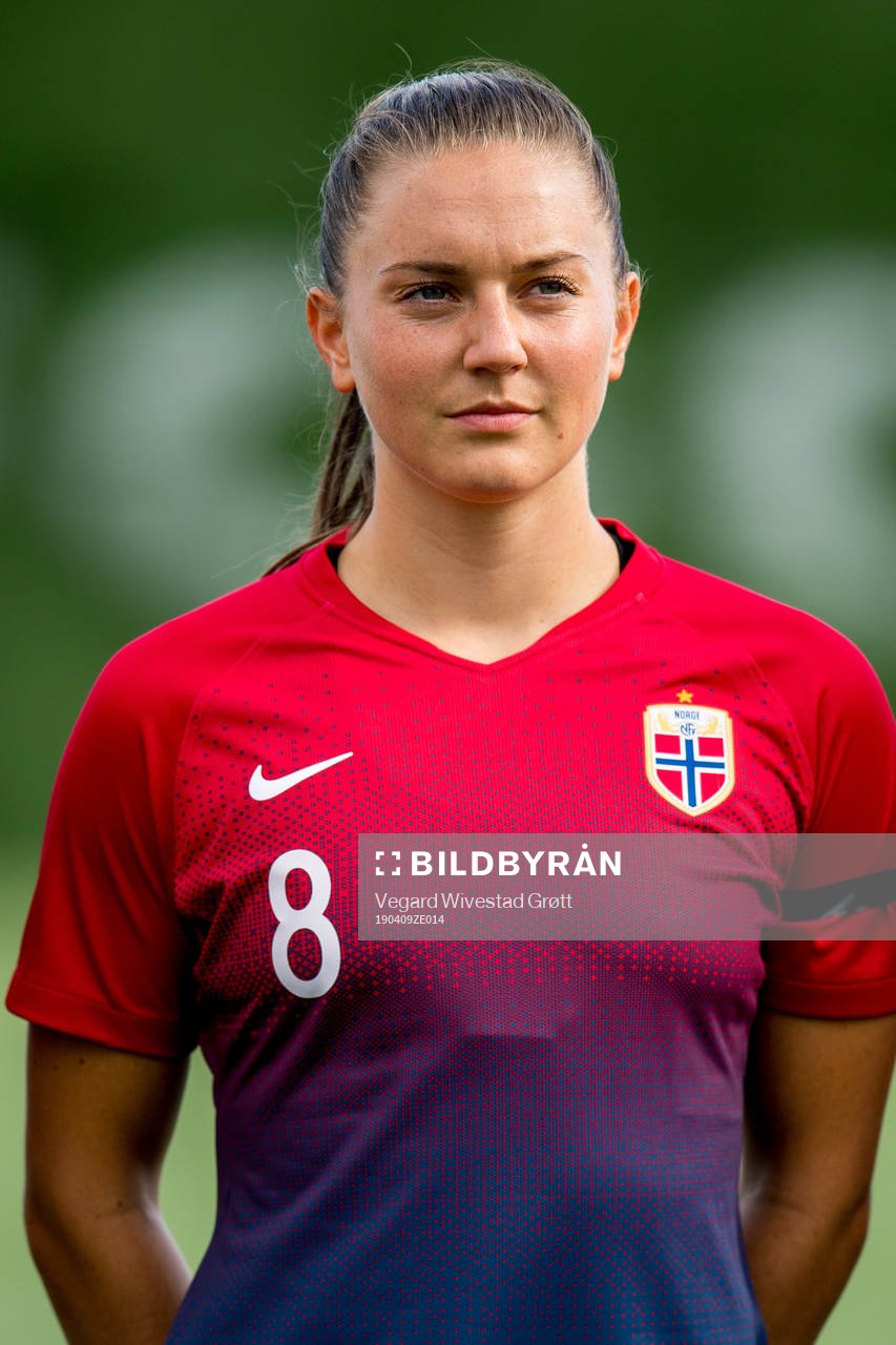 Vilde Bøe Risa of Norway ahead of the women's international friendly football match between Norway and New Zealand on April 9, 2019 in Marbella.