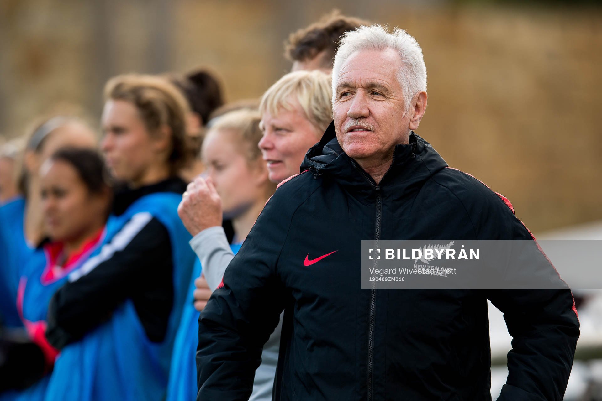 Thomas Sermanni, head coach of New Zealand, ahead of the women's international friendly football match between Norway and New Zealand on April 9, 2019 in Marbella.