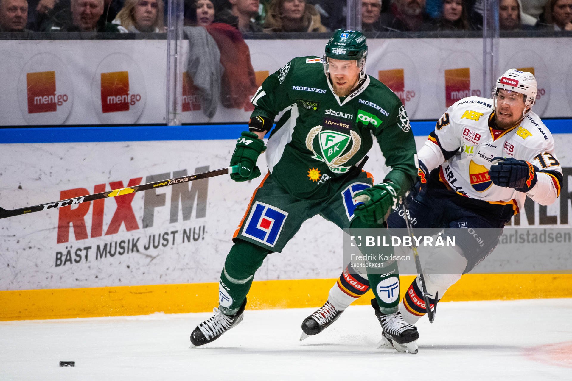 Färjestads Ilari Melart och Djurgårdens Petteri Wirtanen