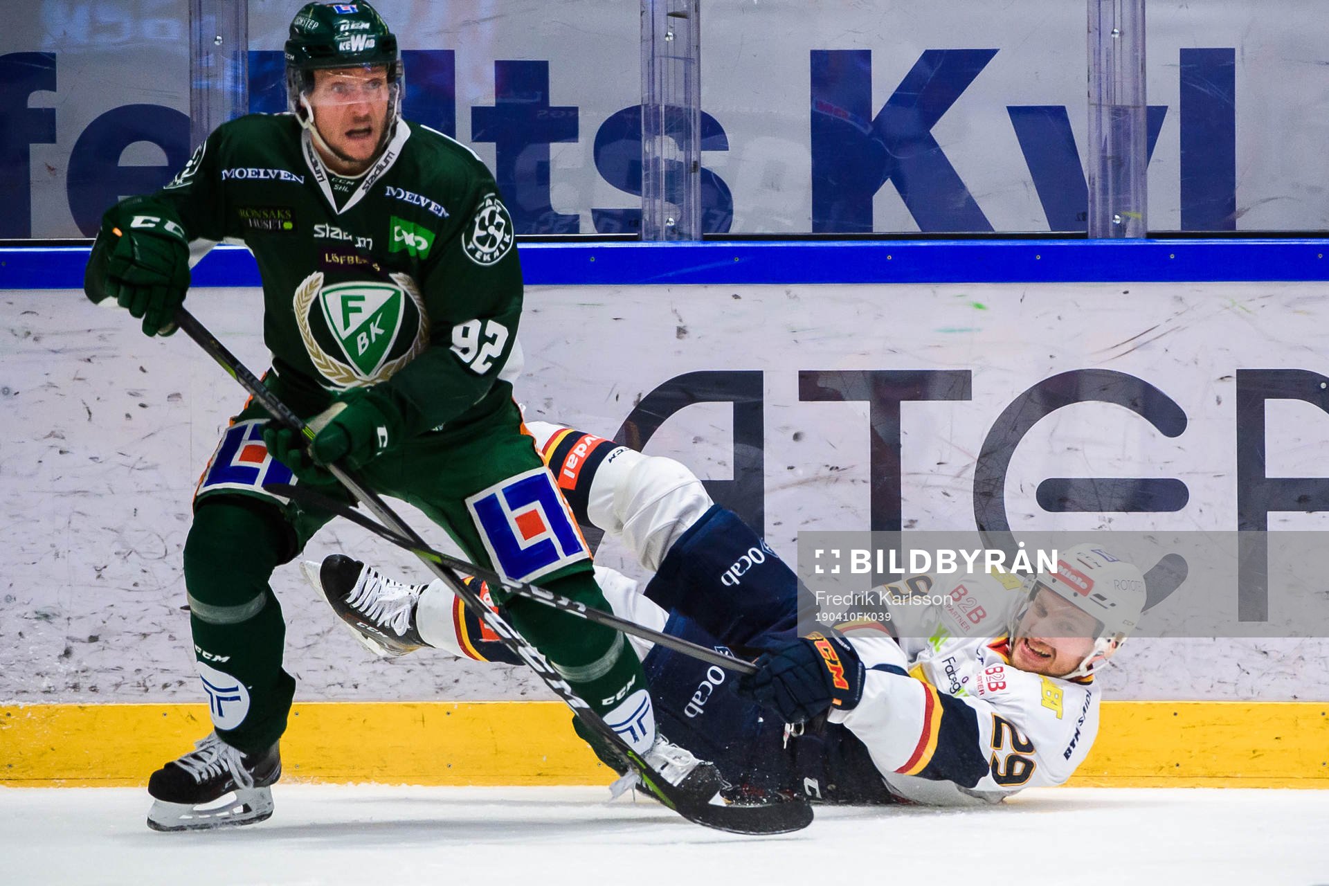 Färjestads Jesper Olofsson och Djurgårdens Sebastian