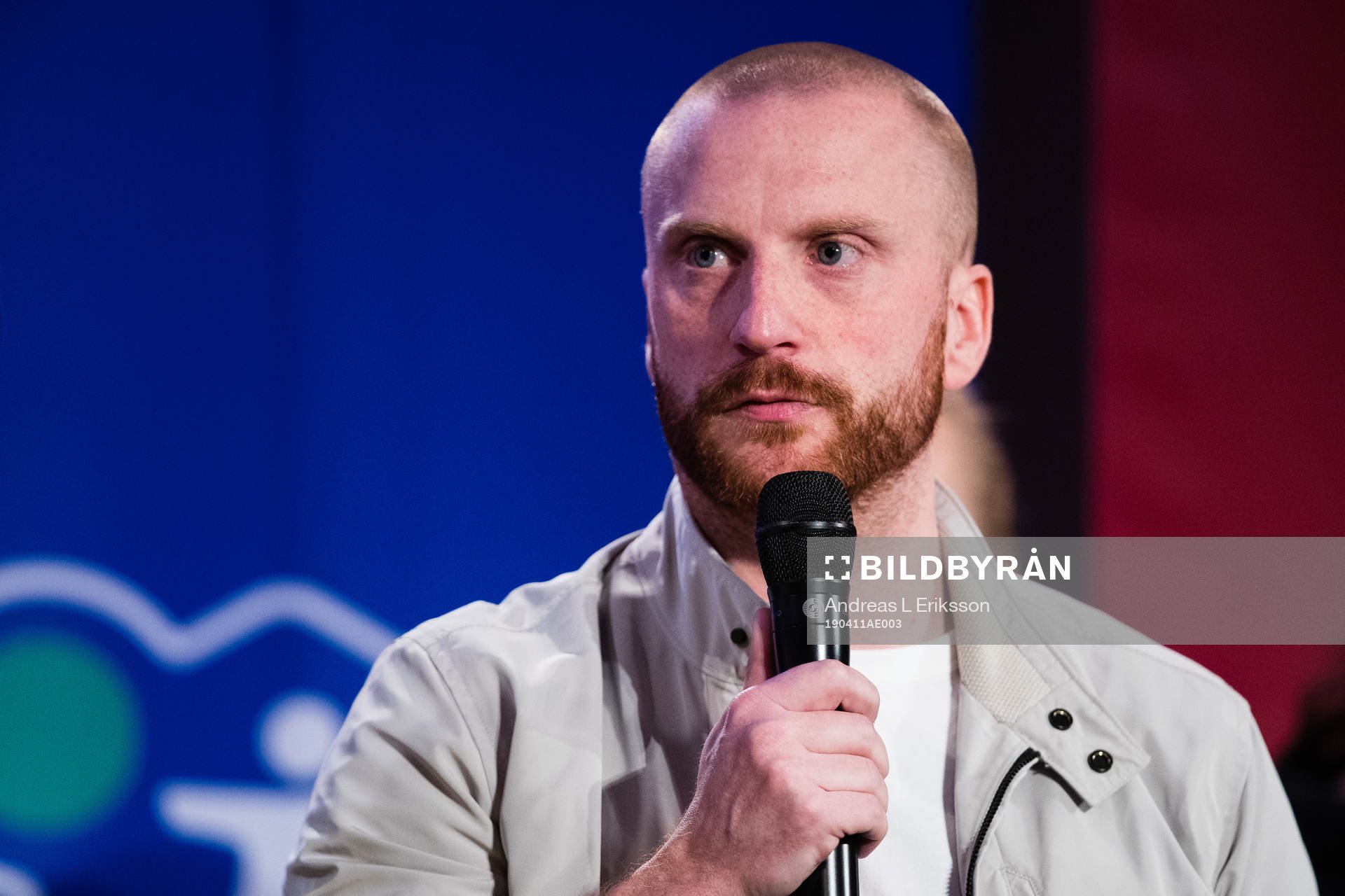 Tränare Henrik Korhonen, Kungsbacka under upptaktsträffen för Damallsvenskan i fotboll den 11 april 2019 i Stockholm. 