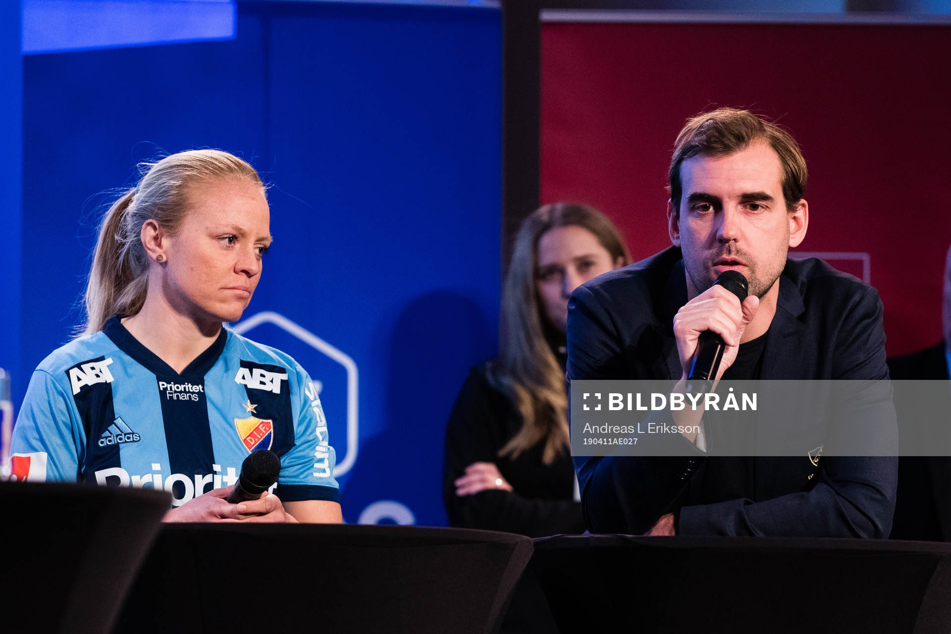 Mia Jalkerud och tränare Joel Riddez, Djurgården