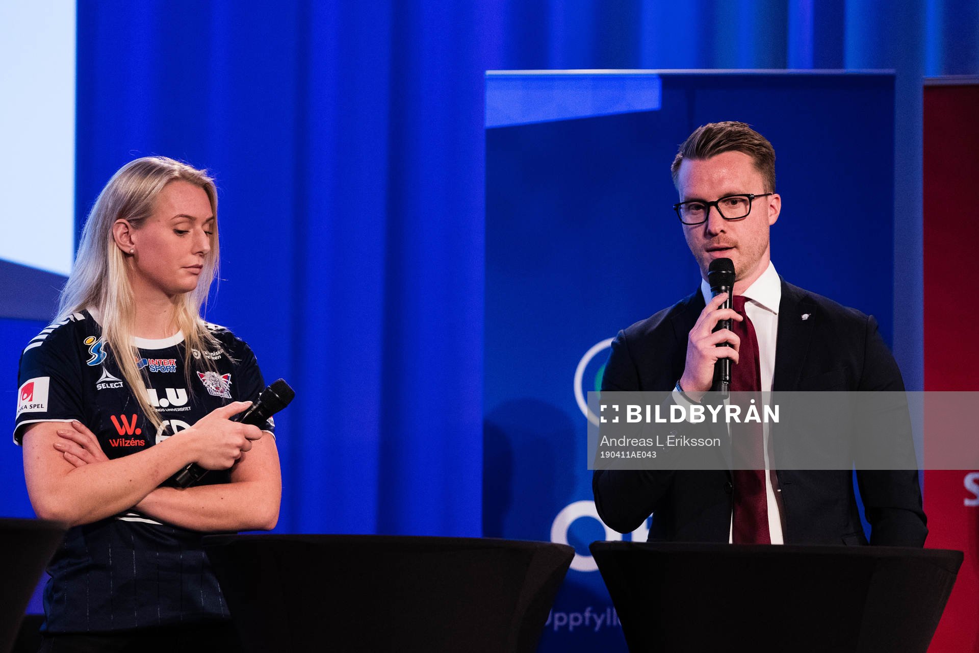 Stina Blackstenius och tränare Olof Unogård, Linköping