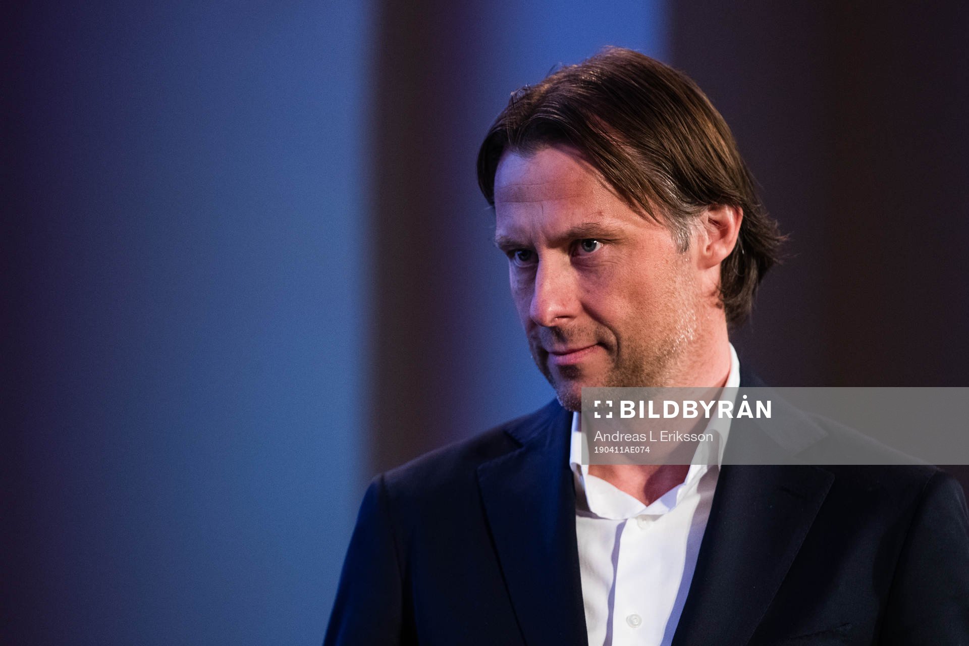 Hans Svelander, Spring Media, under upptaktsträffen för Damallsvenskan i fotboll den 11 april 2019 i Stockholm. 