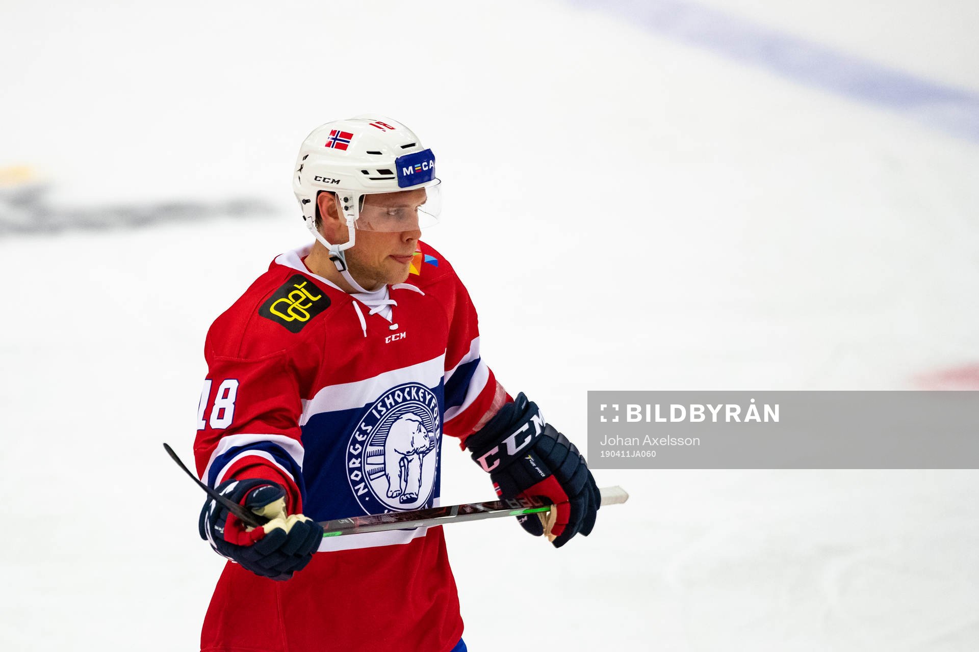 Tobias Lindström of Norway looks dejected