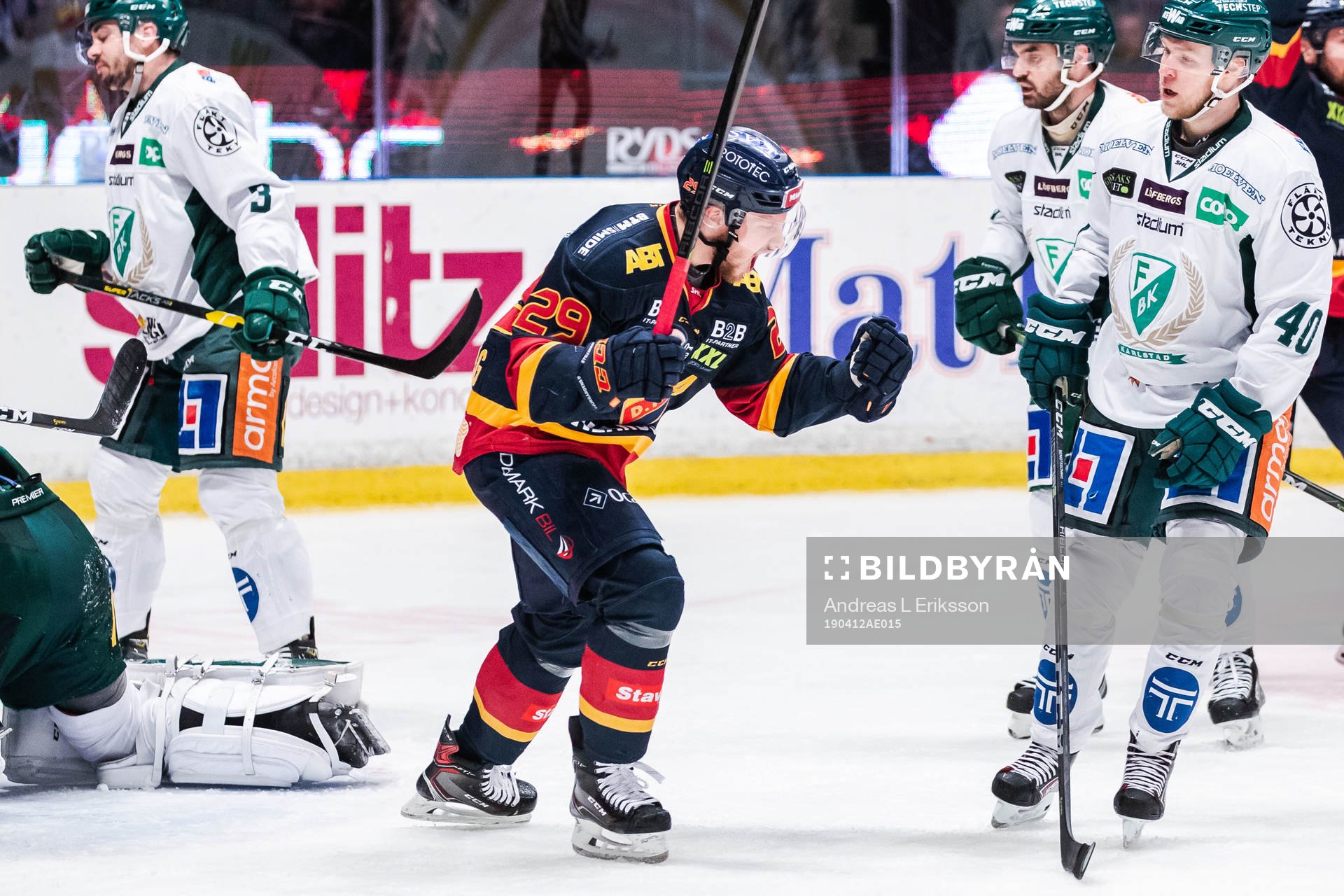 Djurgårdens Sebastian Strandberg jublar