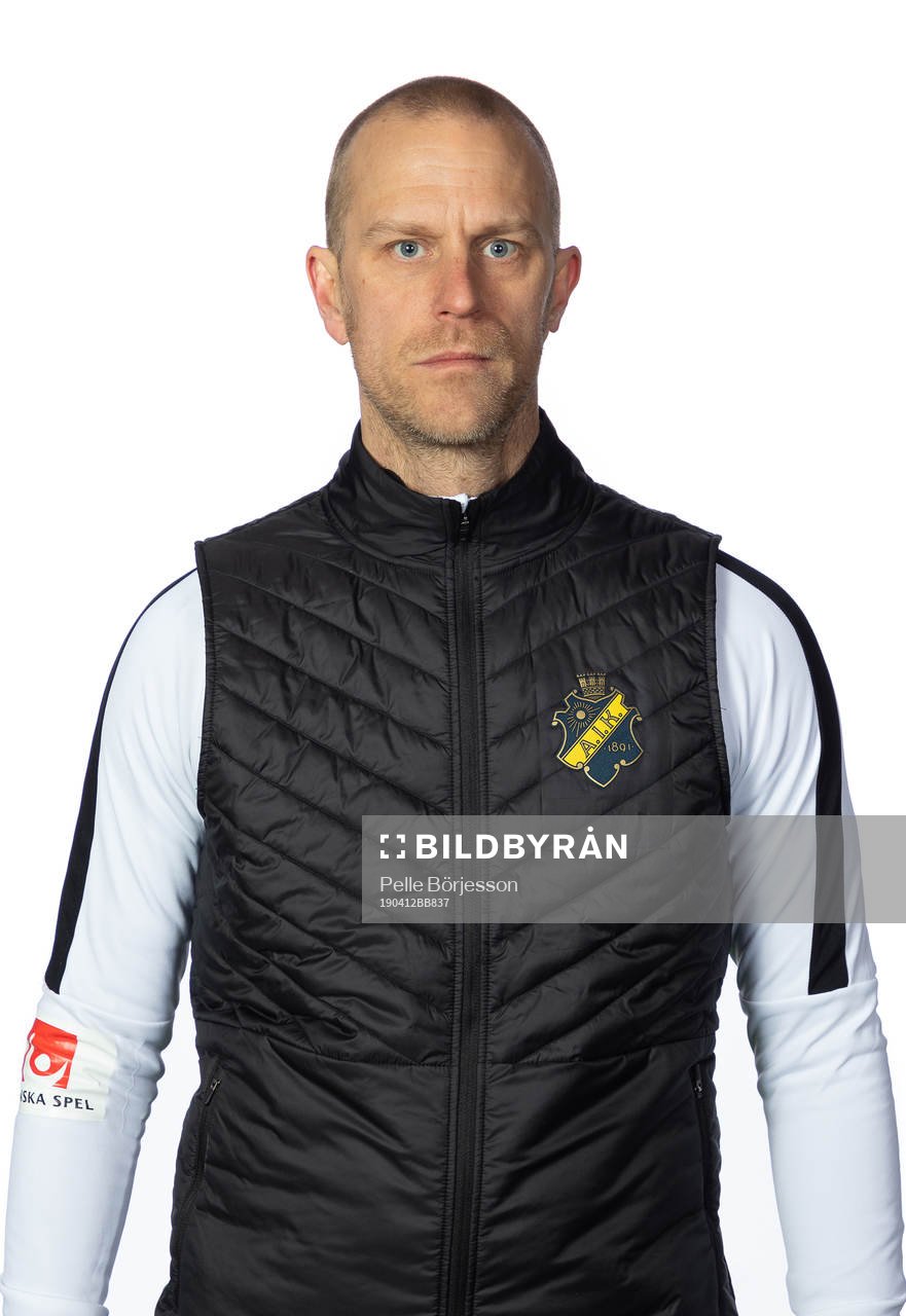 AIK:s Thomas Thudin poserar för ett porträtt den 12 april 2019 i Stockholm.