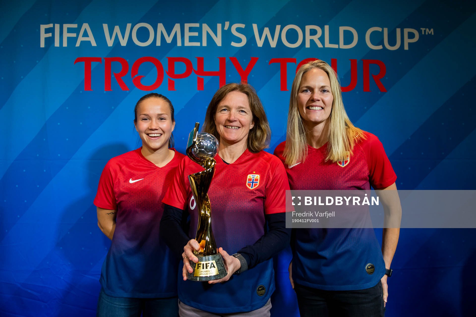 Guro Reiten, Hege Riise and Ingrid Hjelmseth of Norway