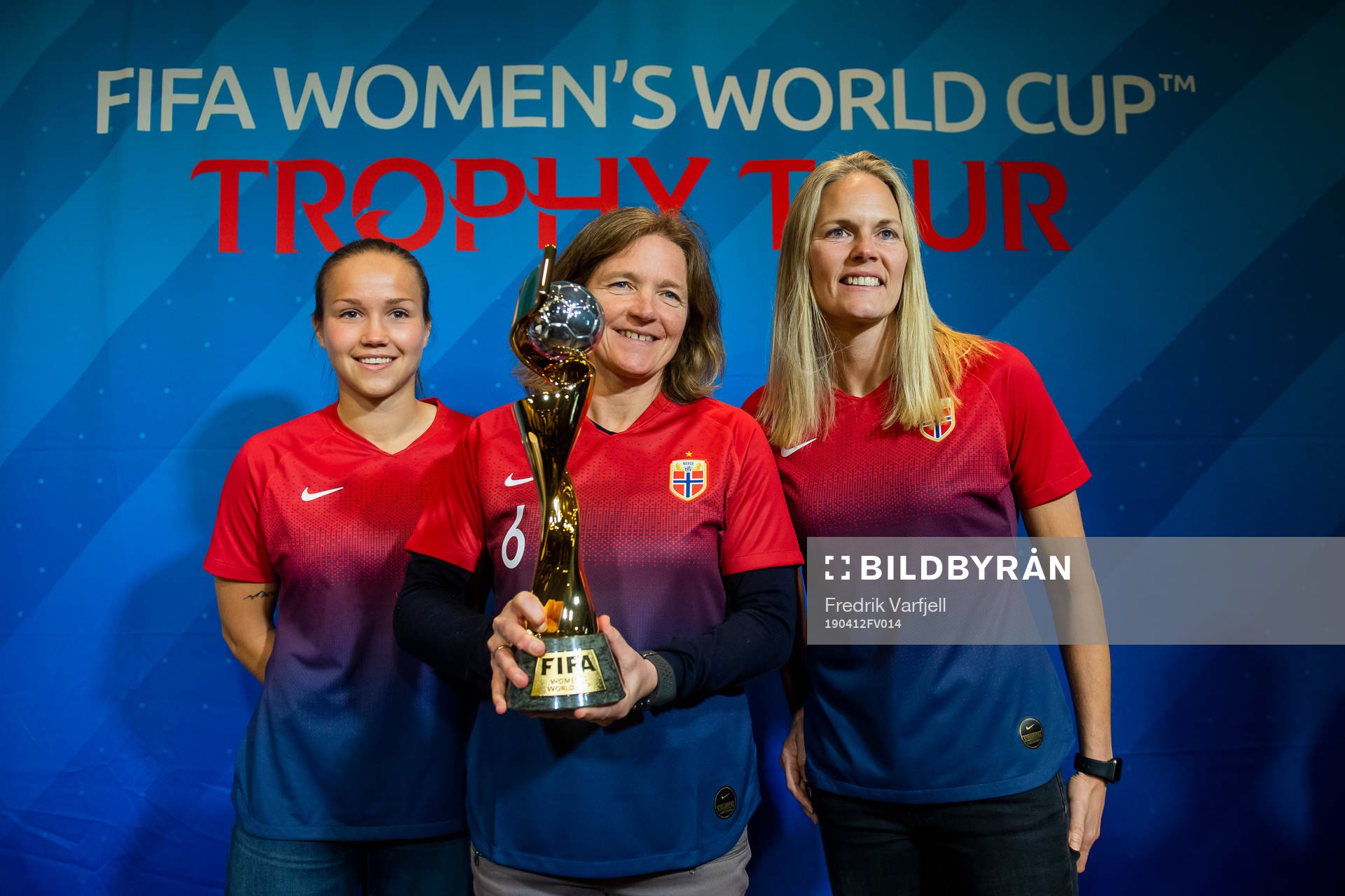 Guro Reiten, Hege Riise and Ingrid Hjelmseth of Norway