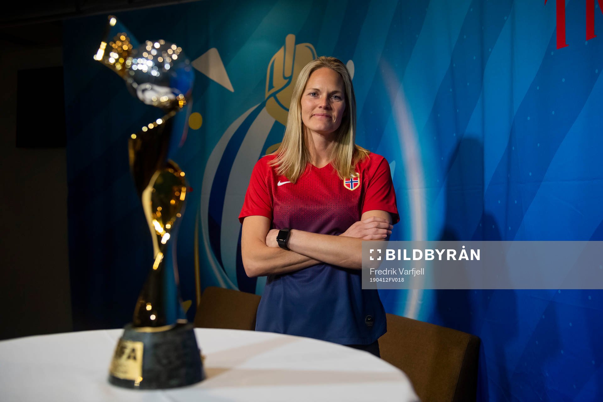 Ingrid Hjelmseth of Norway poses for a picture with  the