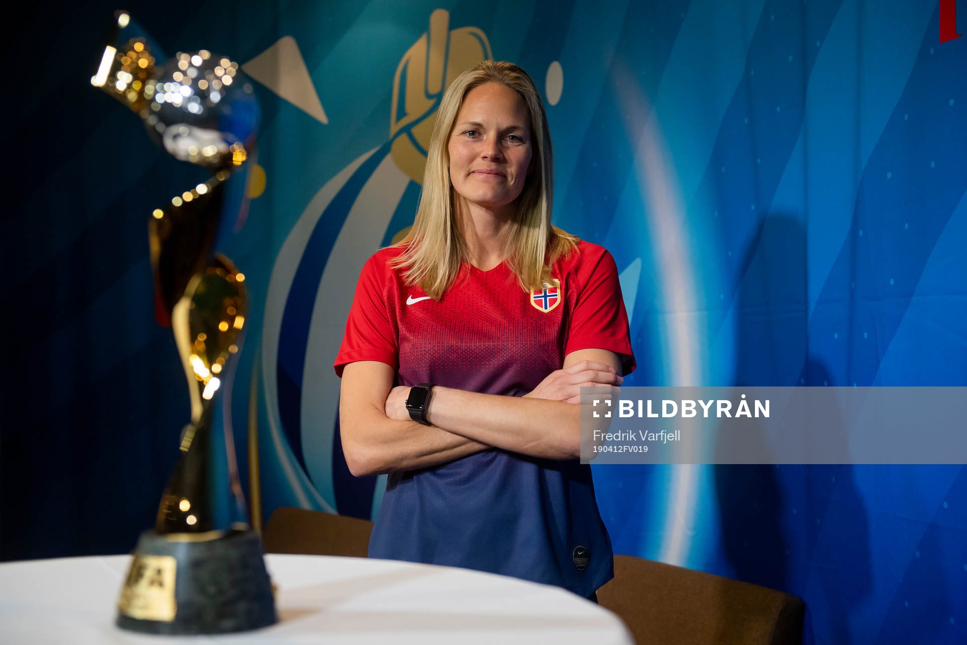 Ingrid Hjelmseth of Norway poses for a picture with  the