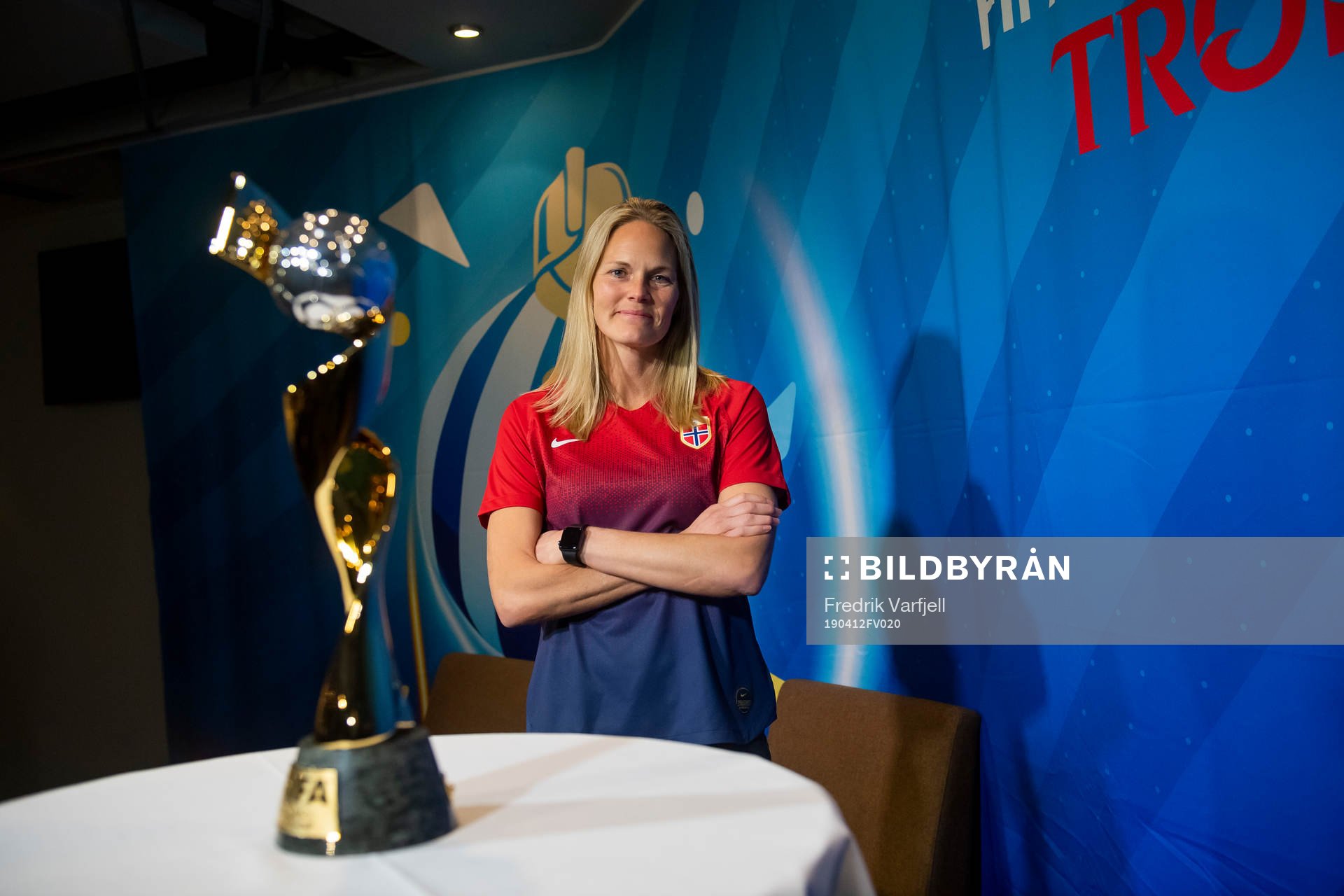 Ingrid Hjelmseth of Norway poses for a picture with  the