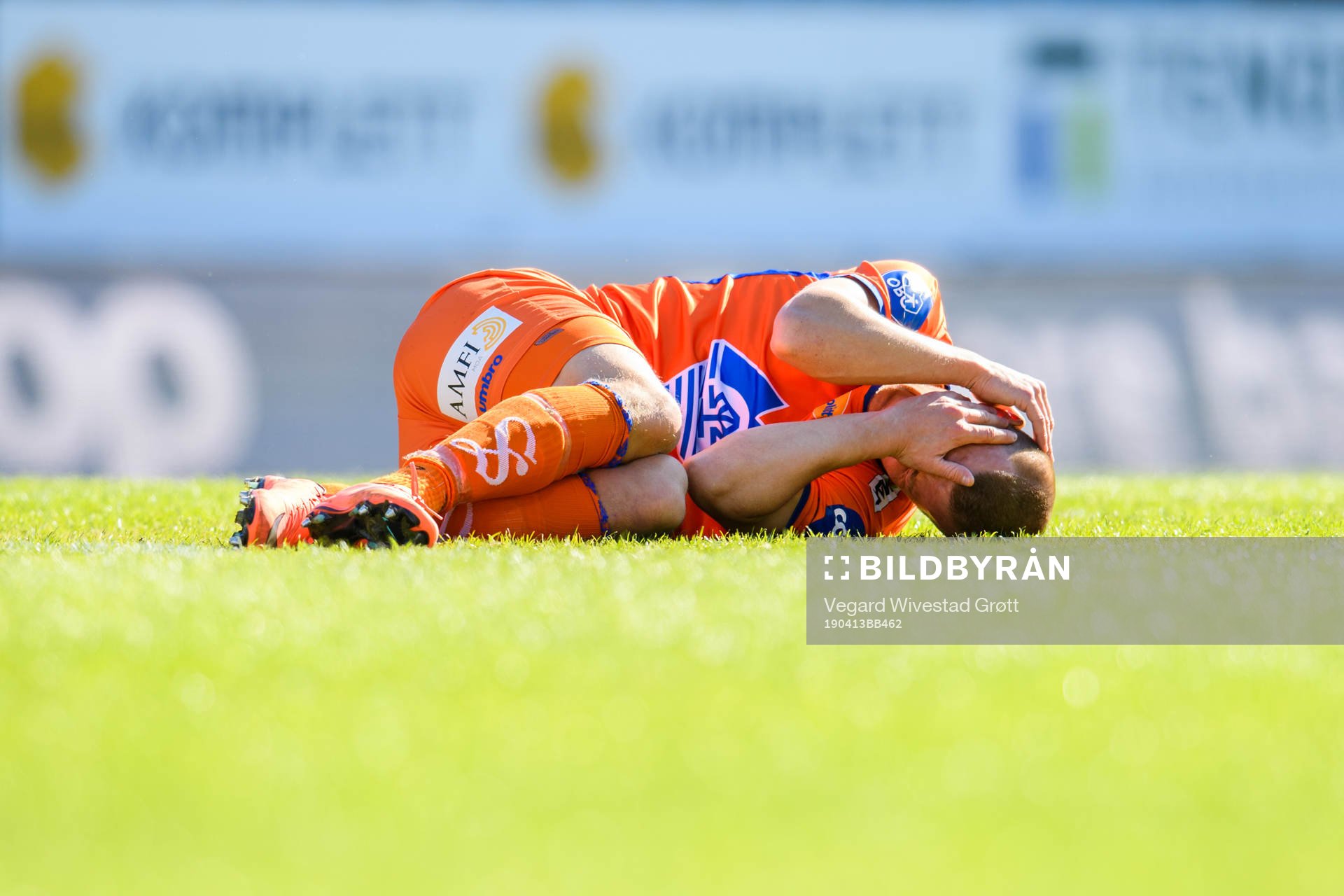 Ståle Steen Sæthre of Aalesund in pain