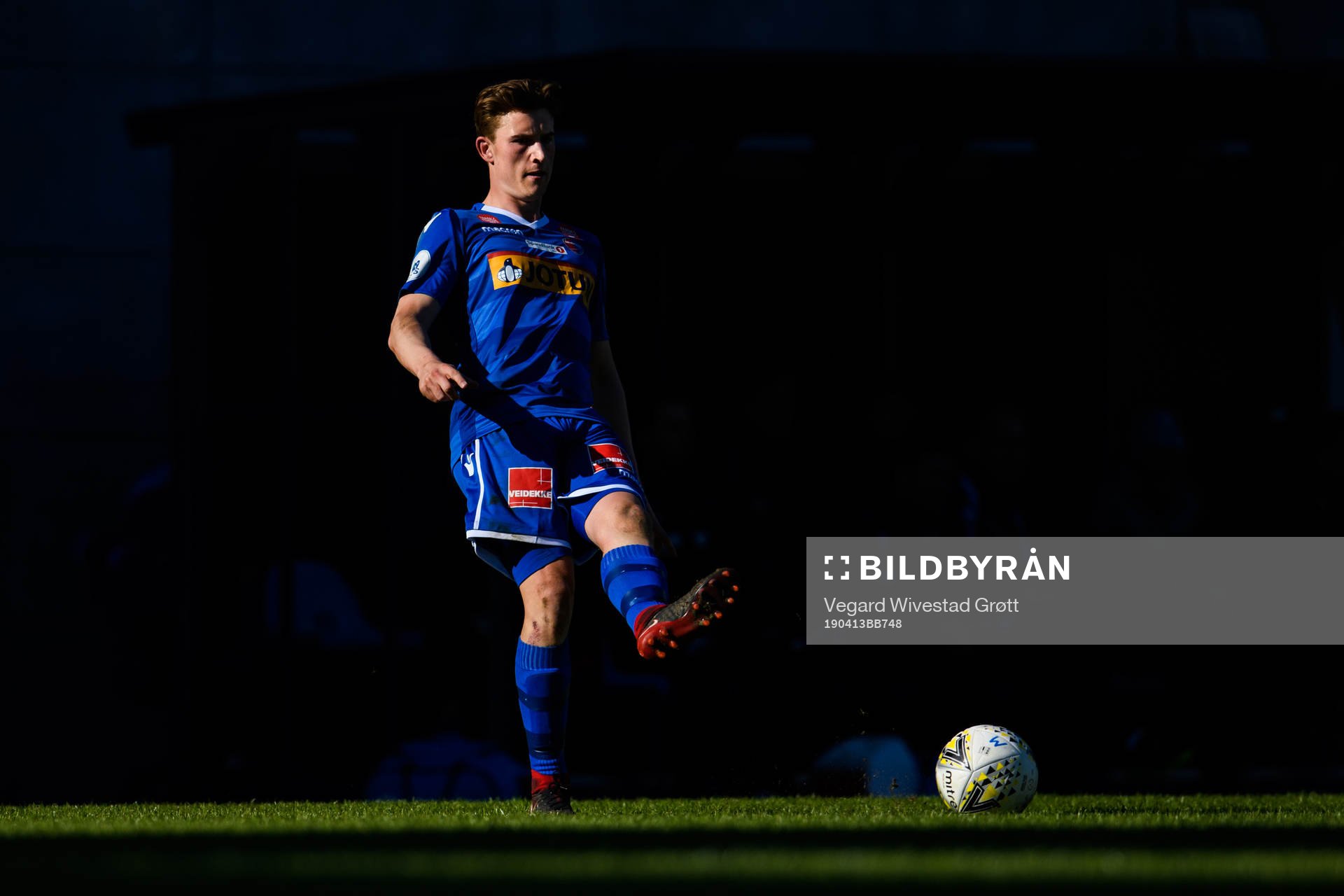 Marius Høibråten of Sandefjord during the OBOS-ligaen football match between Sandefjord and Aalesund on April 13, 2019 in Sandefjord.