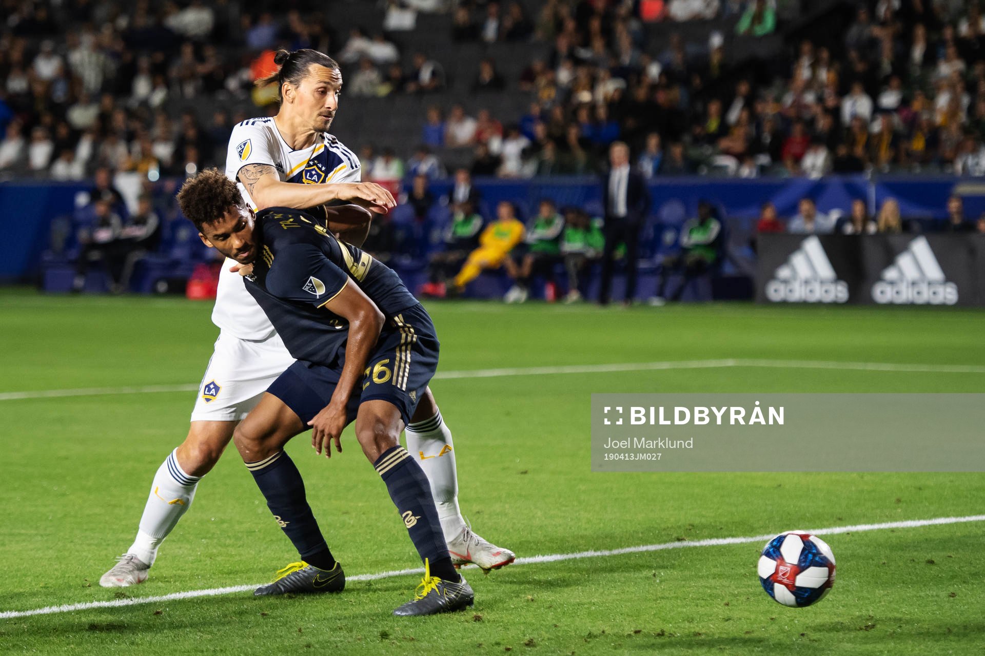 Zlatan Ibrahimovic of LA Galaxy in action against Auston