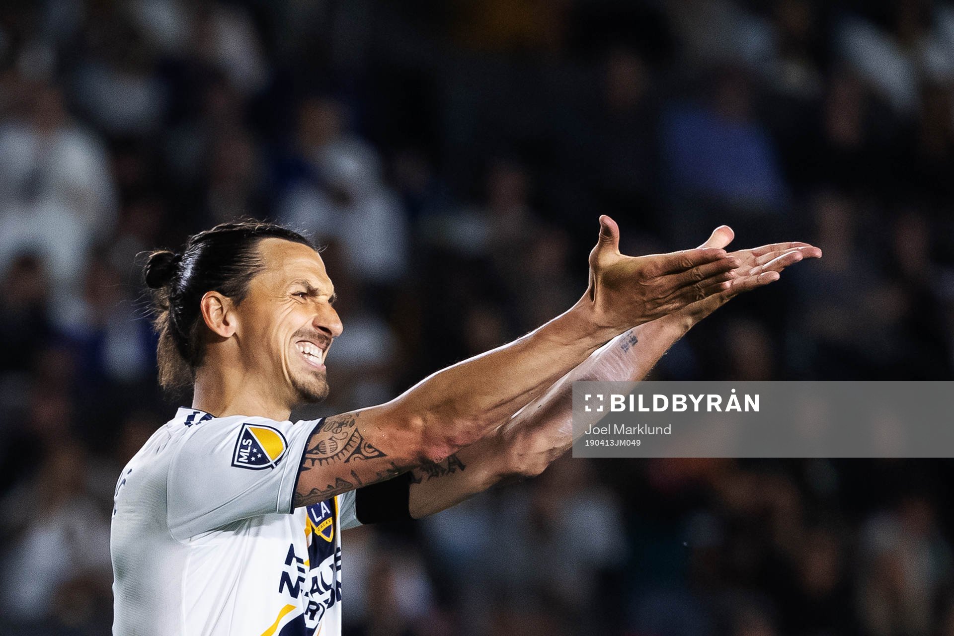 Zlatan Ibrahimovic of LA Galaxy reacts