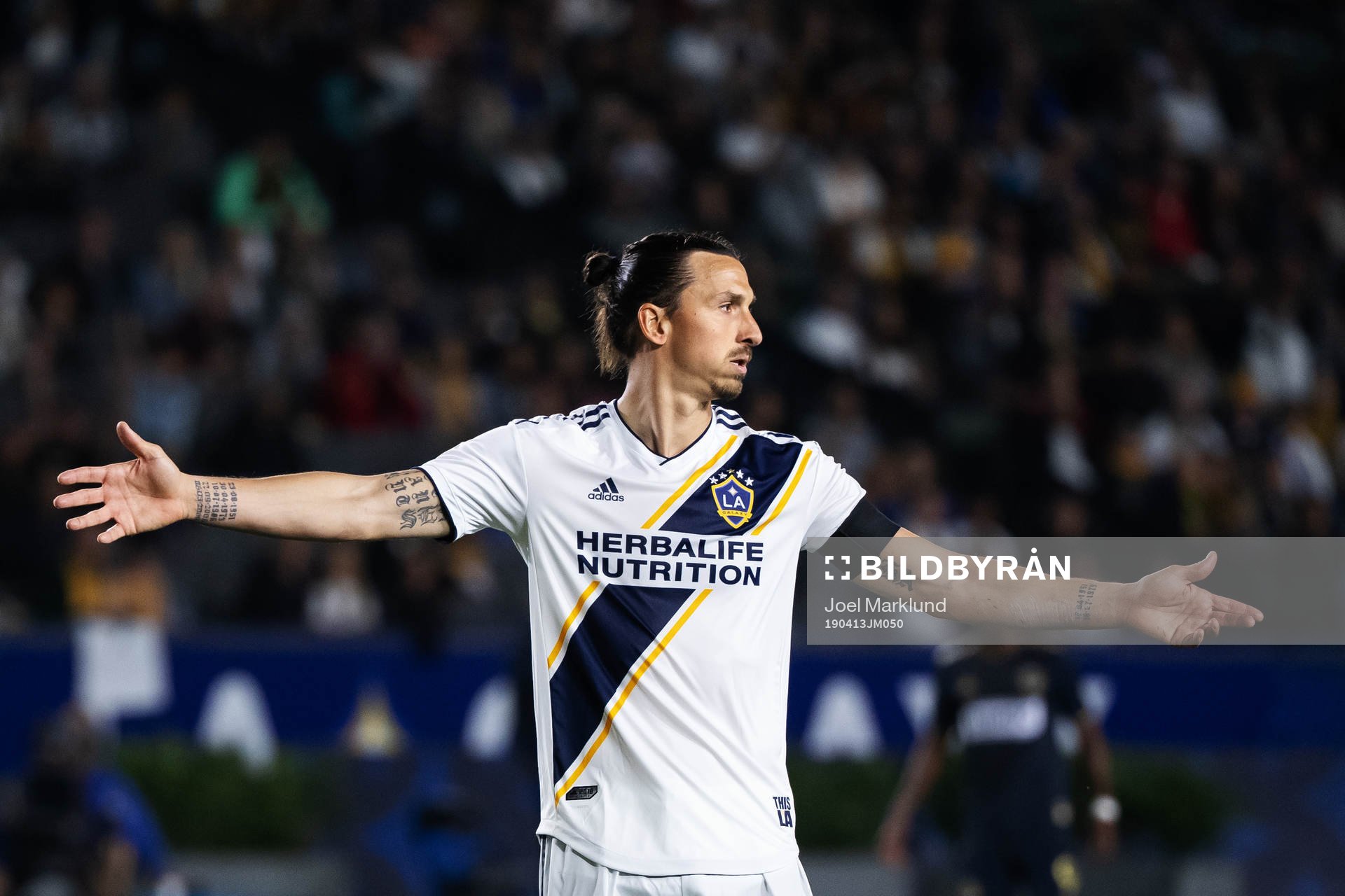 Zlatan Ibrahimovic of LA Galaxy reacts
